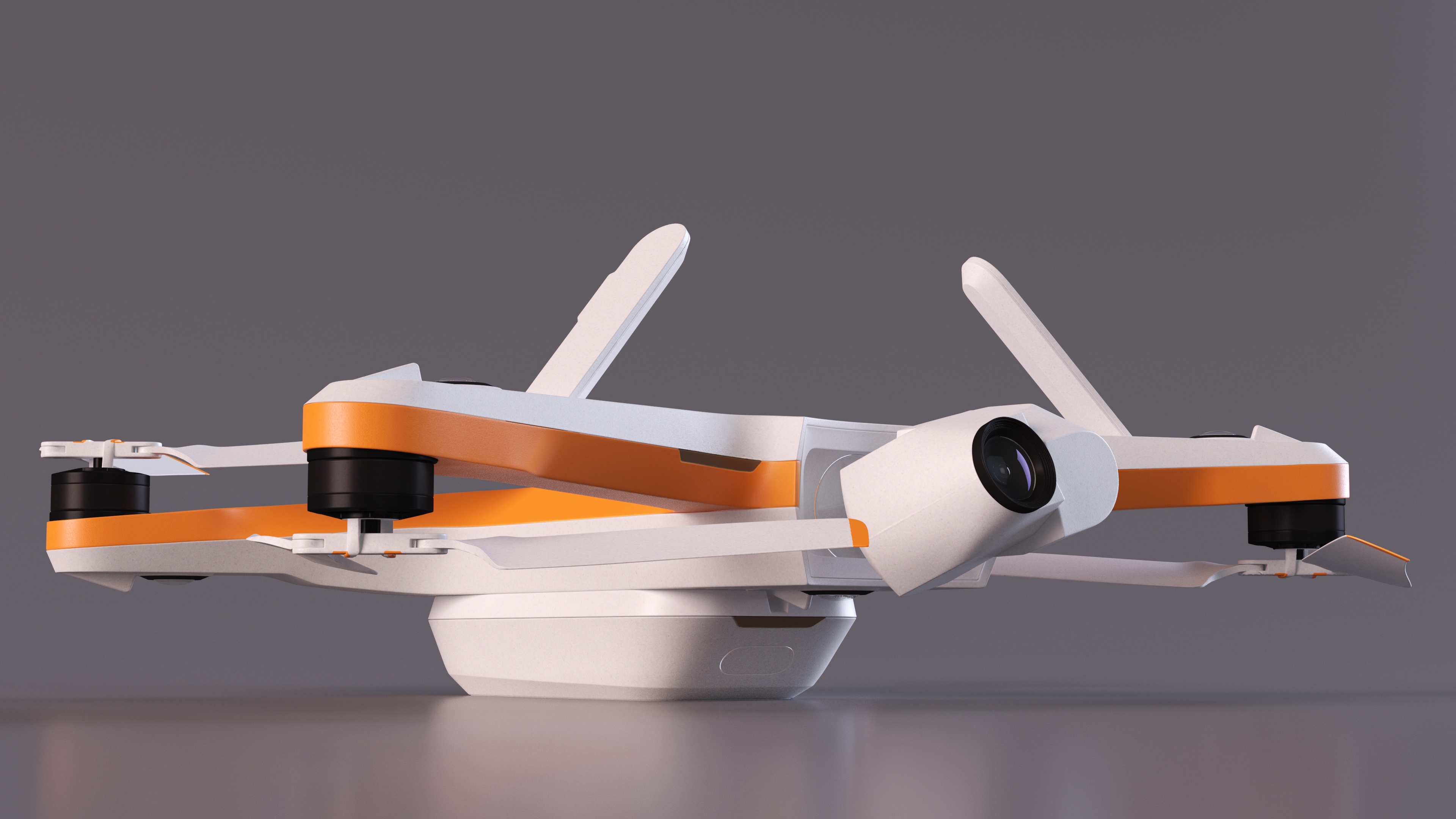 3D Advanced Drone White Off State Rigged for Cinema 4D