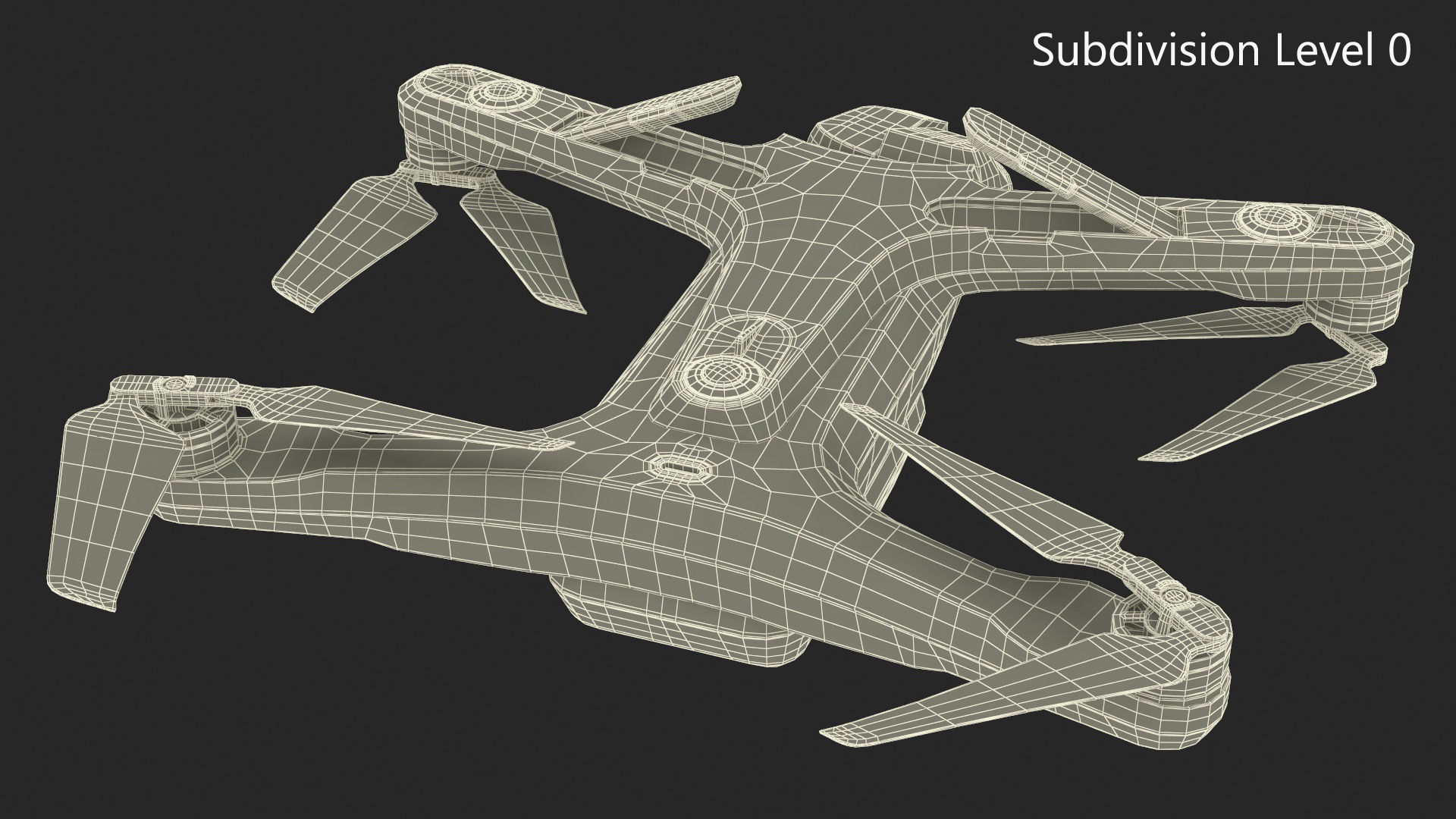 3D Advanced Drone White Off State Rigged for Cinema 4D