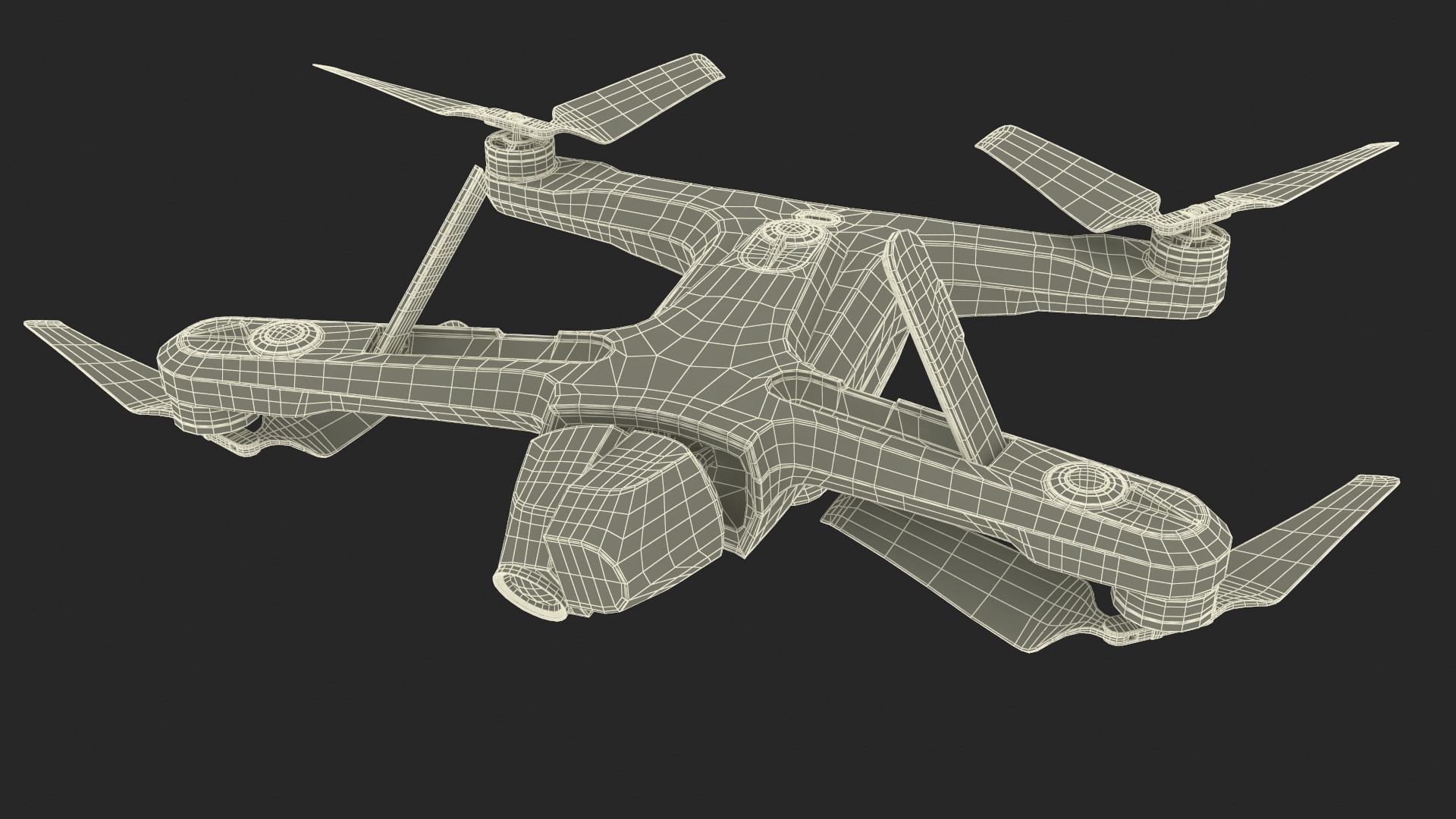 3D Advanced Drone White Off State Rigged for Cinema 4D