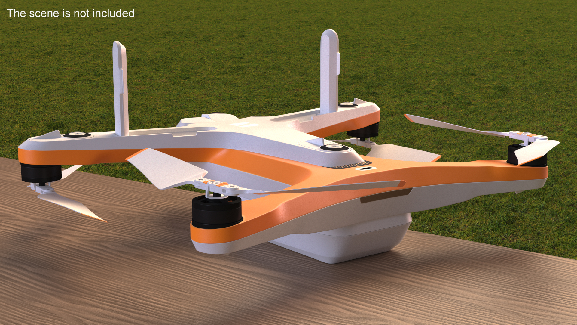 3D Advanced Drone White Off State Rigged for Cinema 4D
