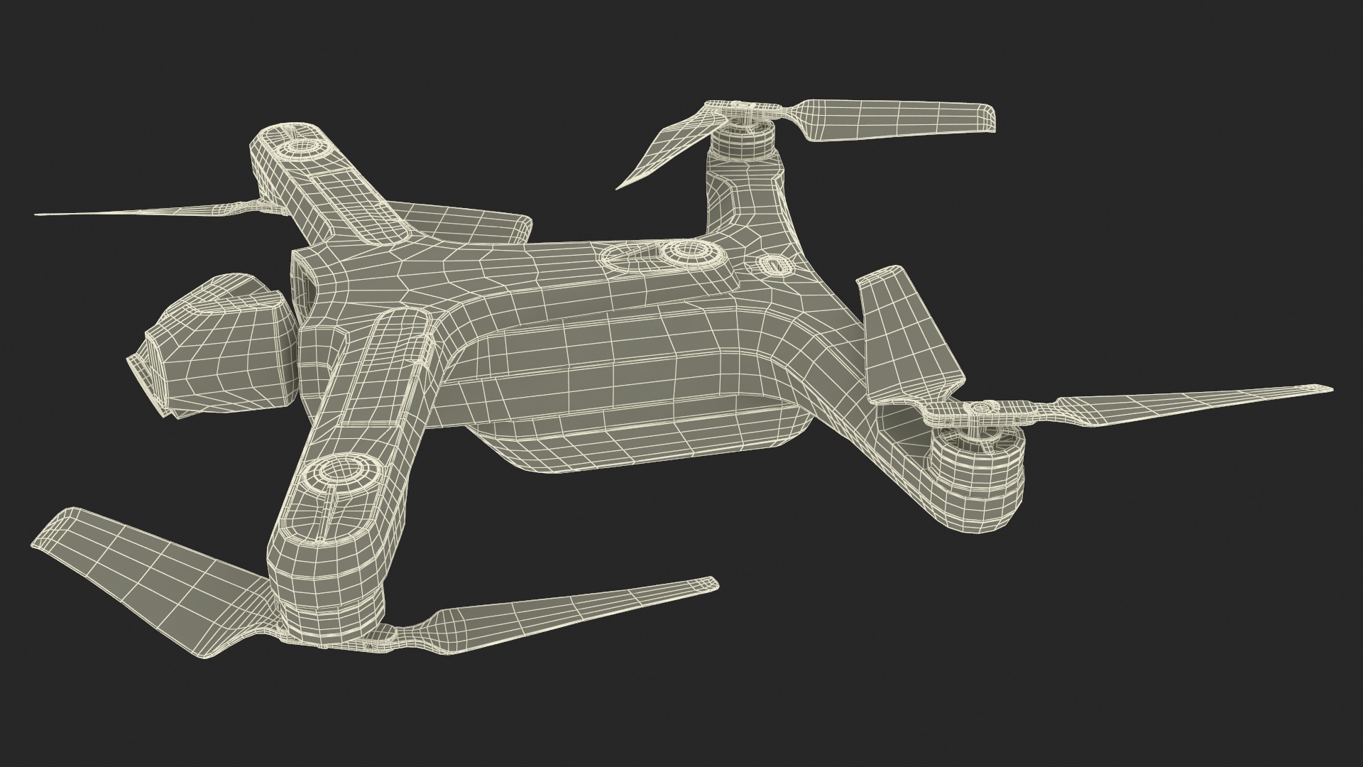 3D Advanced Drone White Off State Rigged for Cinema 4D