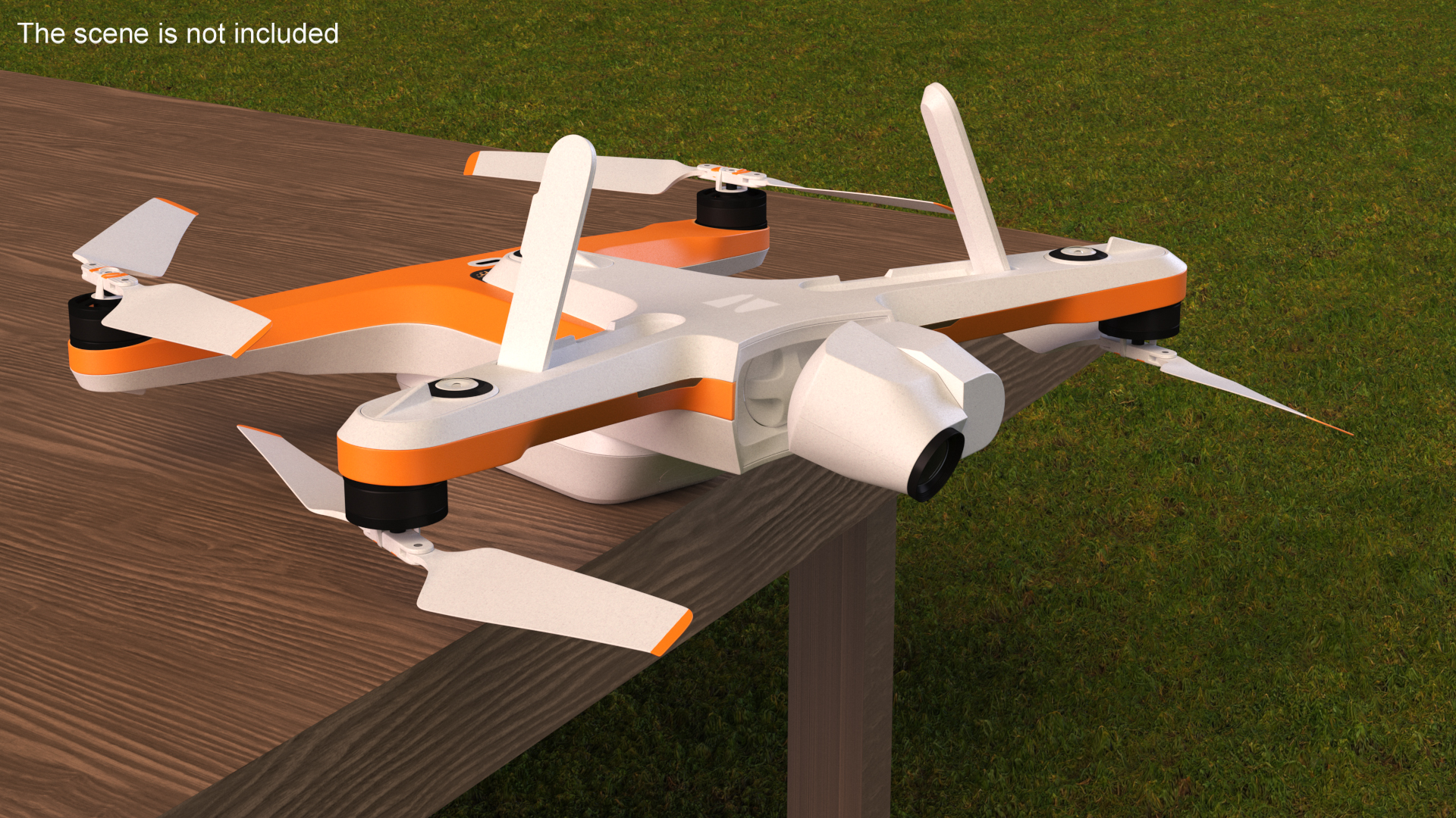 3D Advanced Drone White Off State Rigged for Cinema 4D
