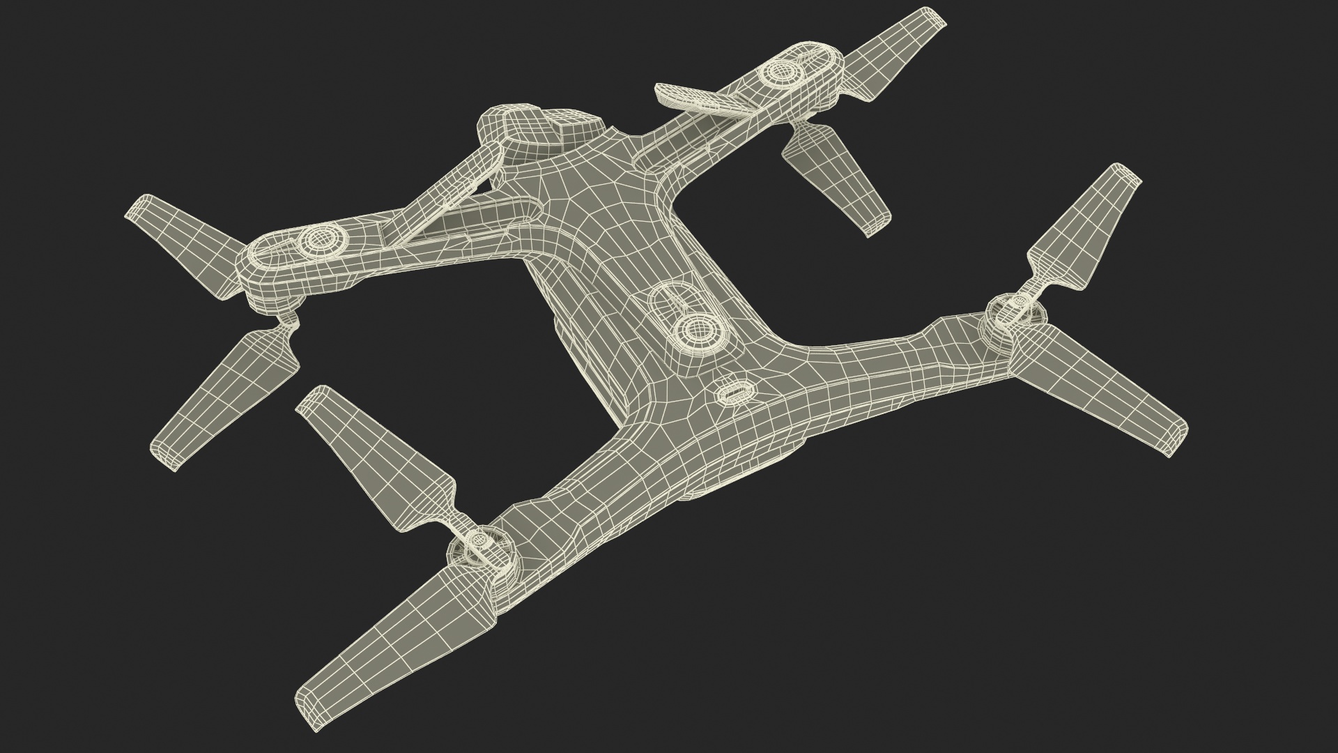 3D Advanced Drone White Off State Rigged for Cinema 4D
