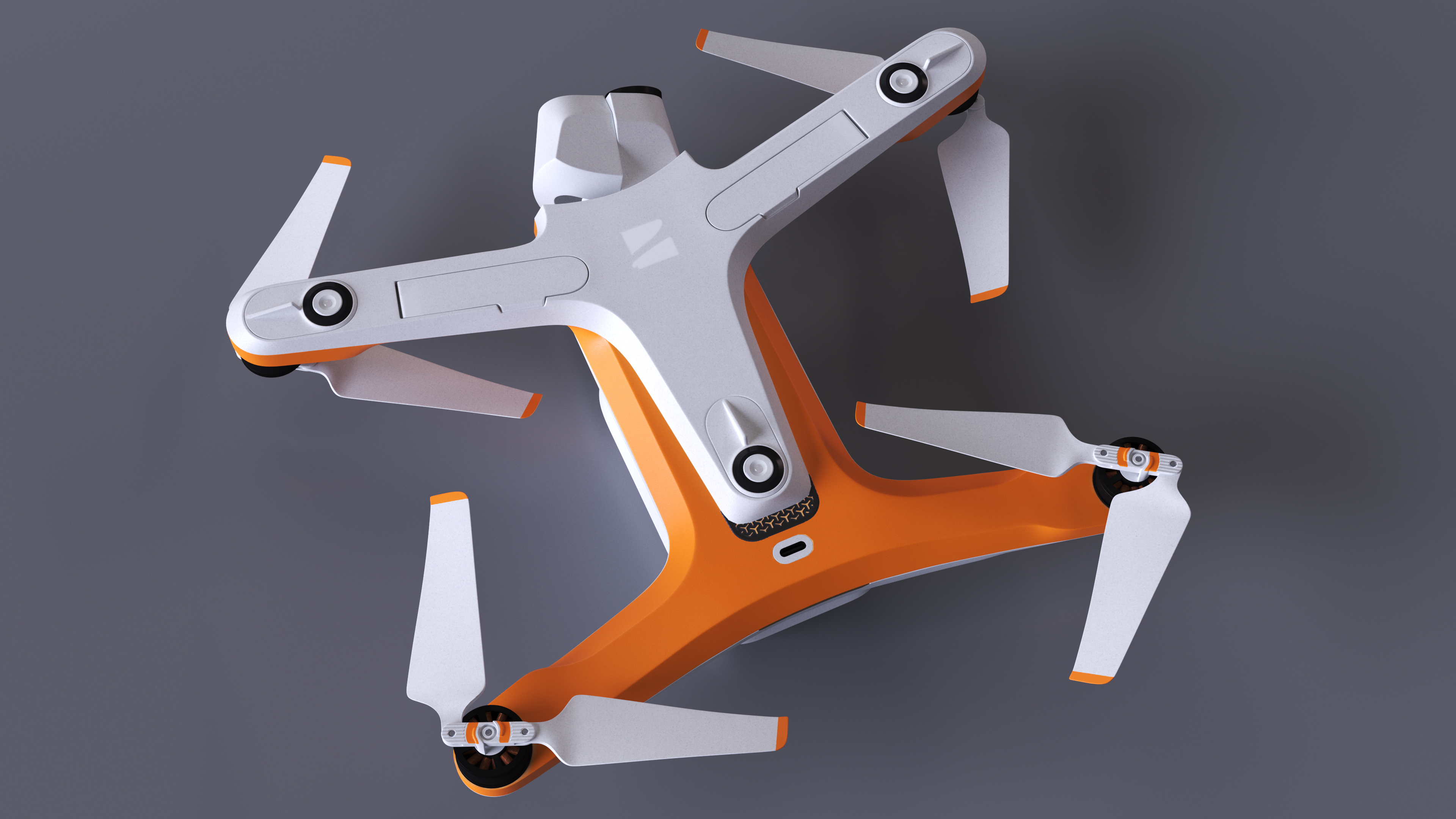 3D Advanced Drone White Off State Rigged for Cinema 4D