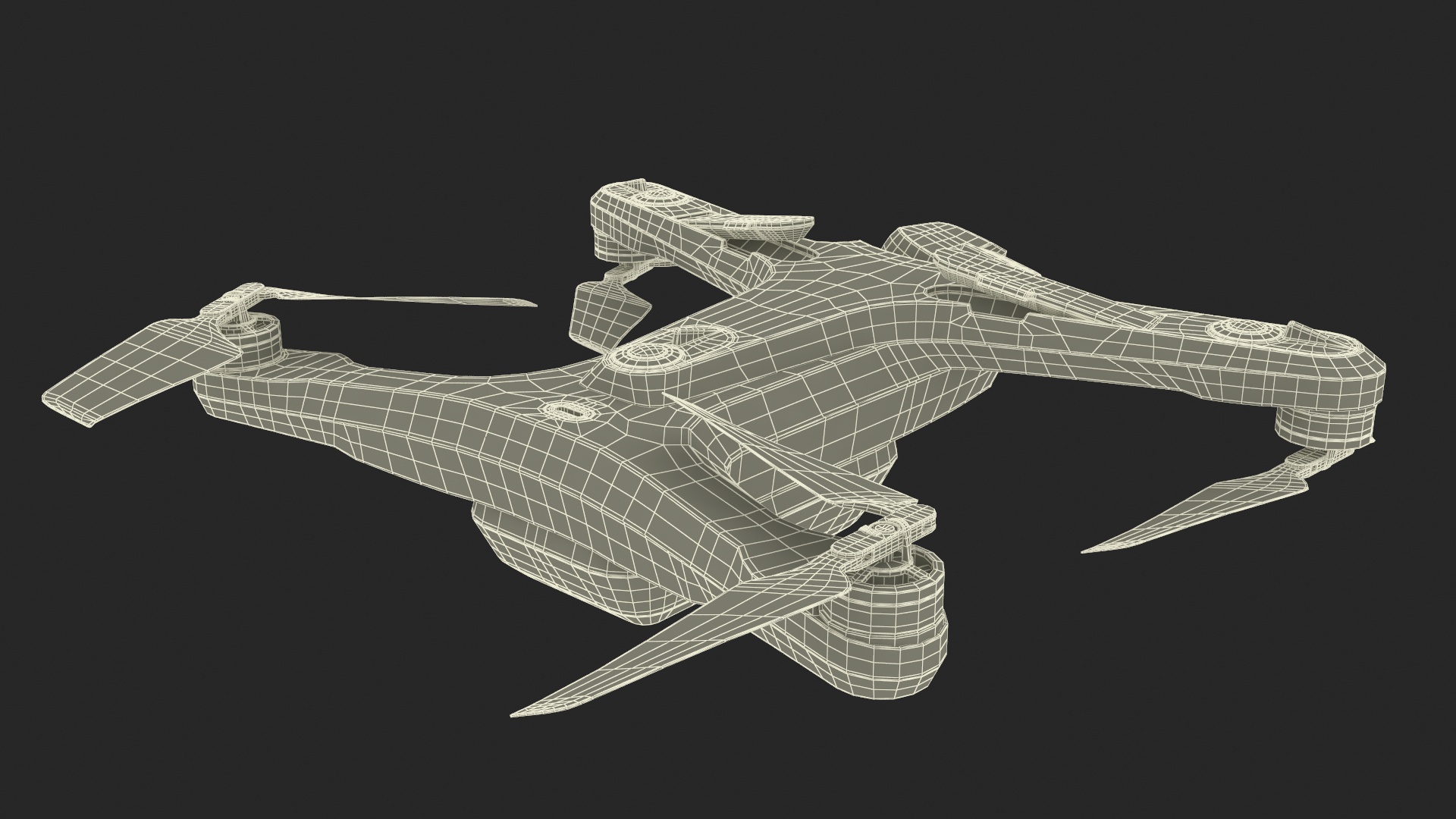 3D Advanced Drone White Off State Rigged for Cinema 4D