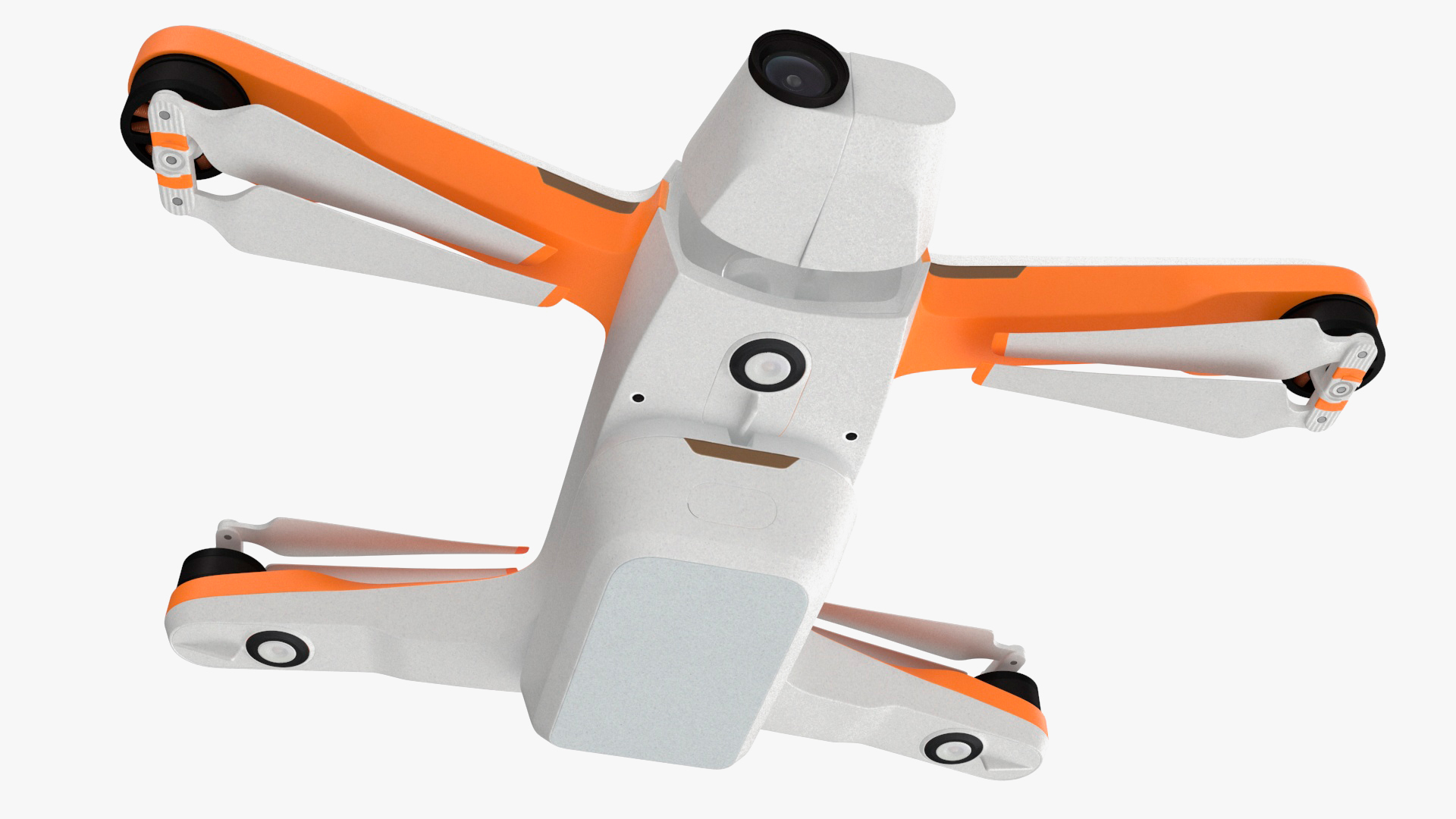 3D Advanced Drone White Off State Rigged for Cinema 4D