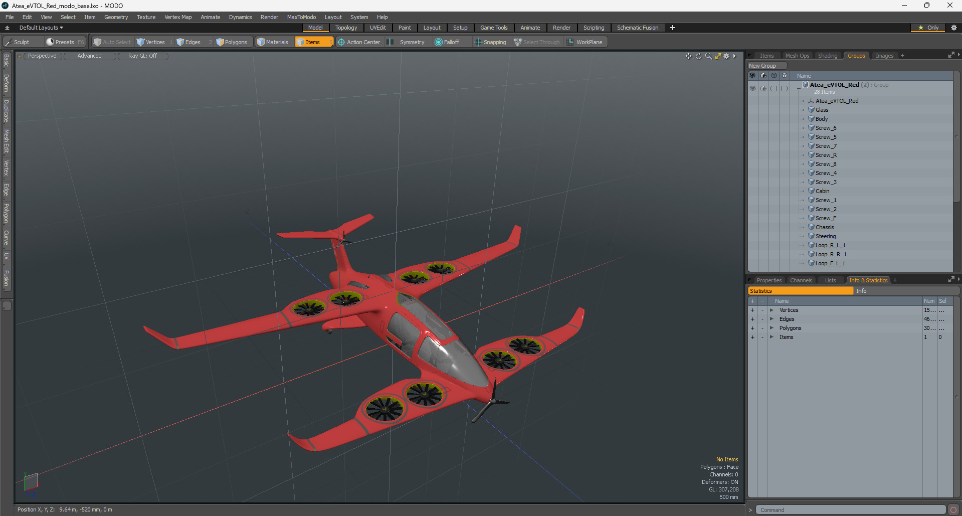 Atea eVTOL Red 3D model