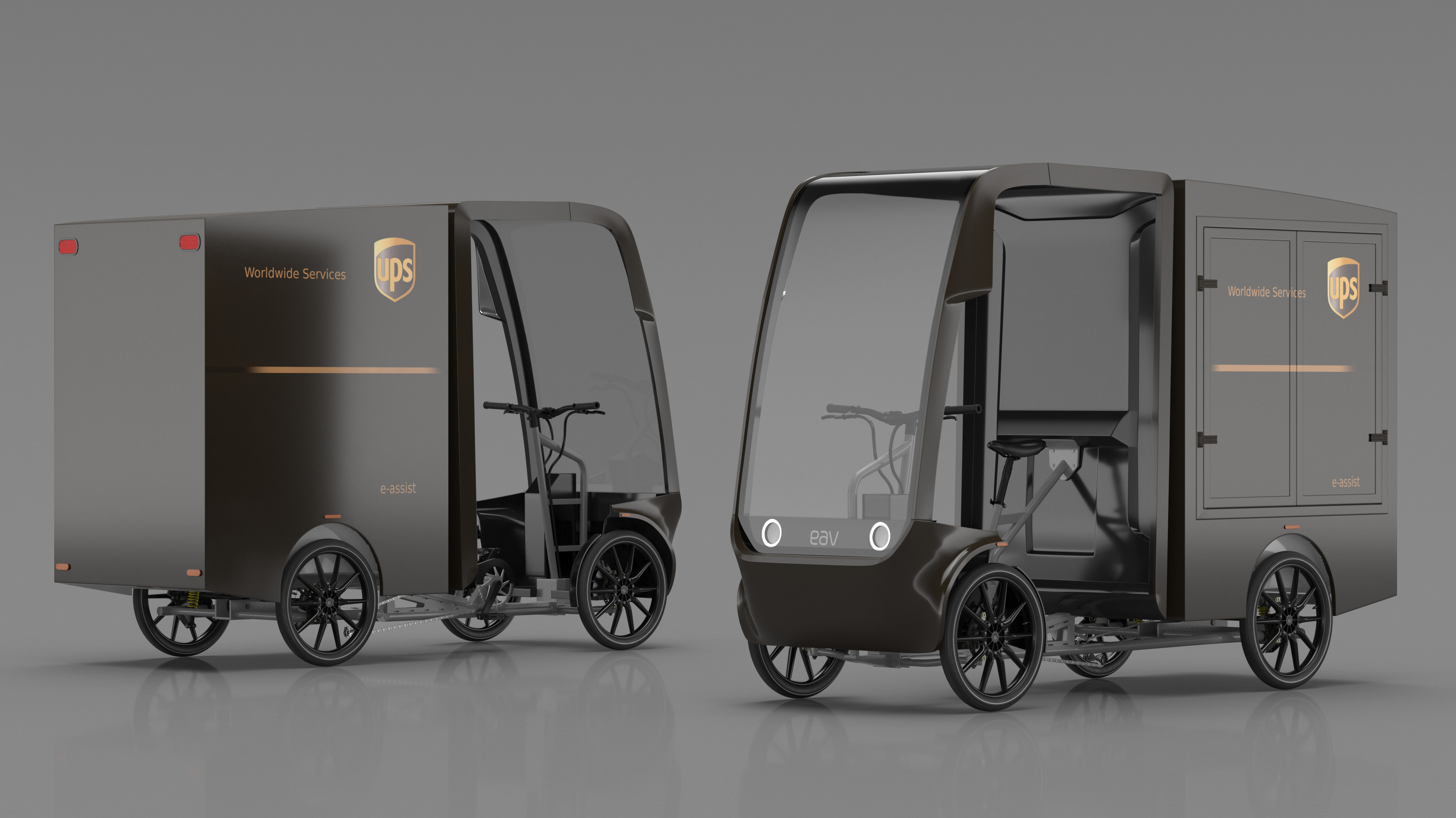 3D UPS Delivery Bike EAV