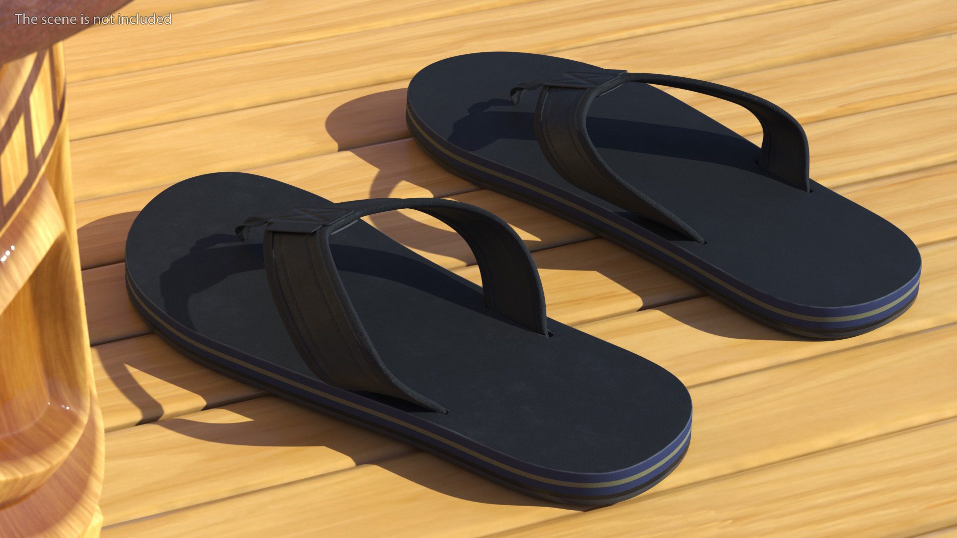 Slippers Black 3D model