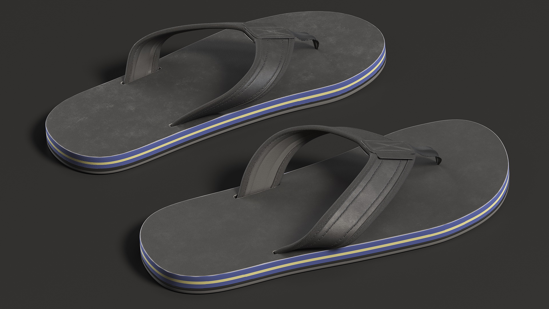 Slippers Black 3D model