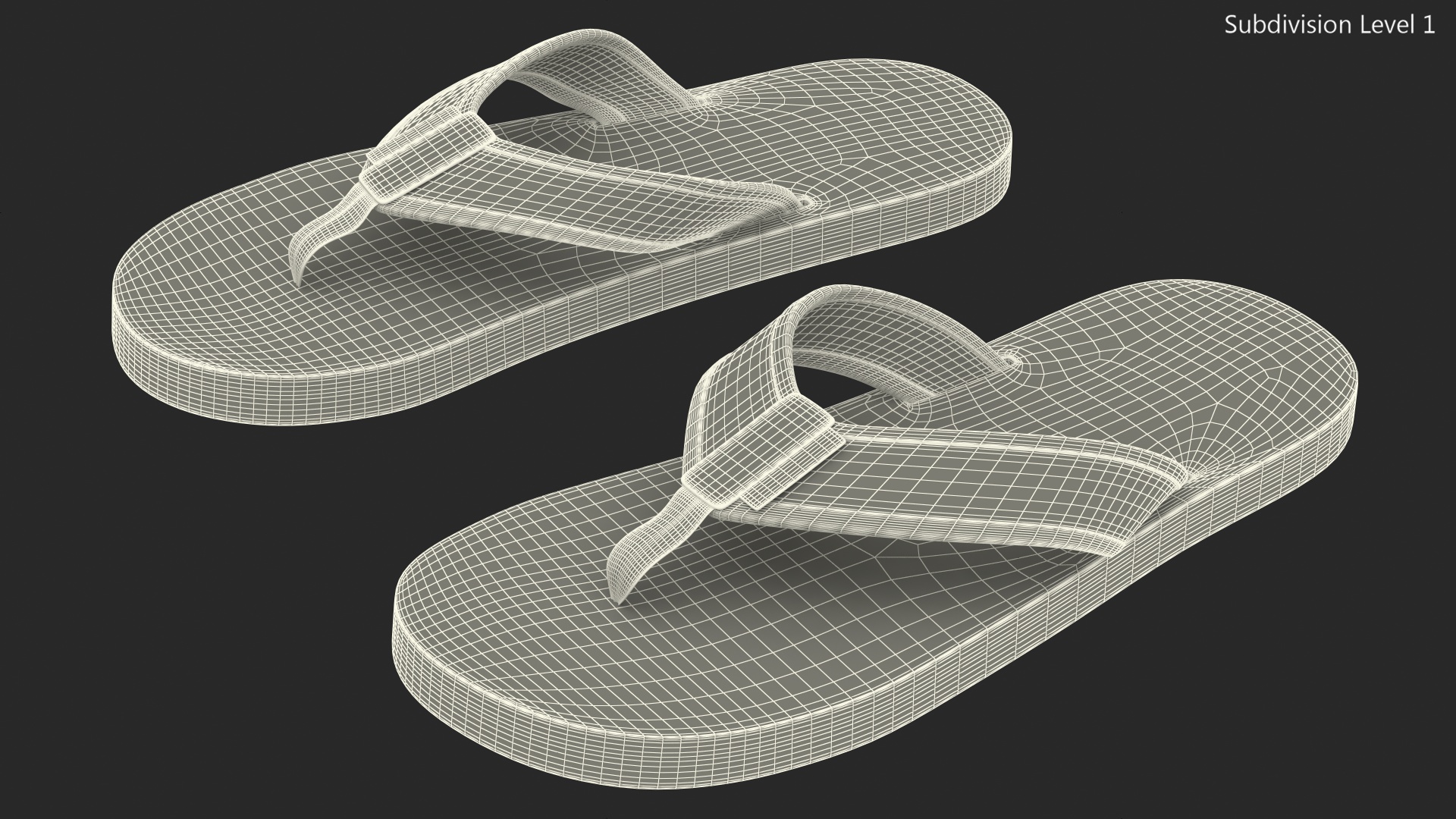 Slippers Black 3D model