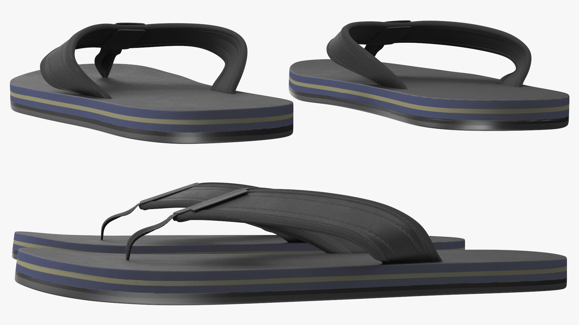 Slippers Black 3D model
