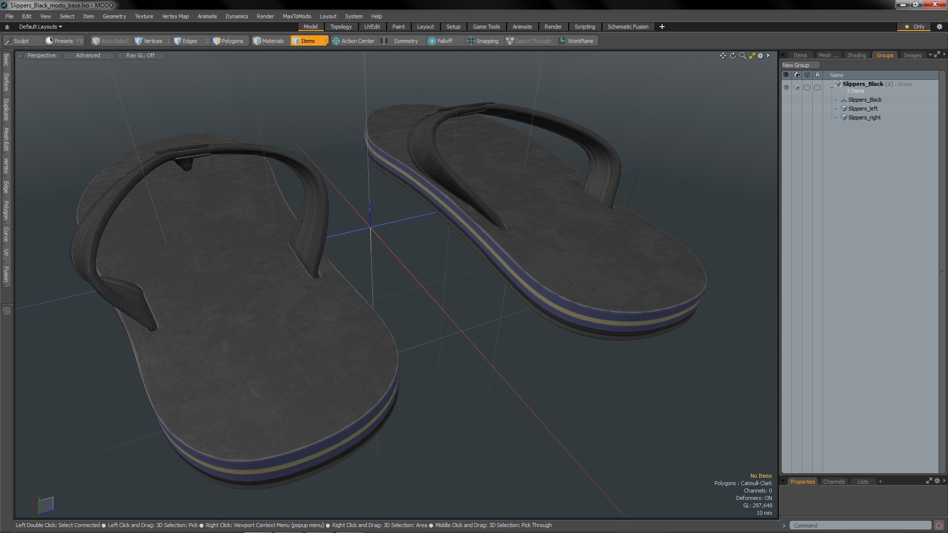 Slippers Black 3D model