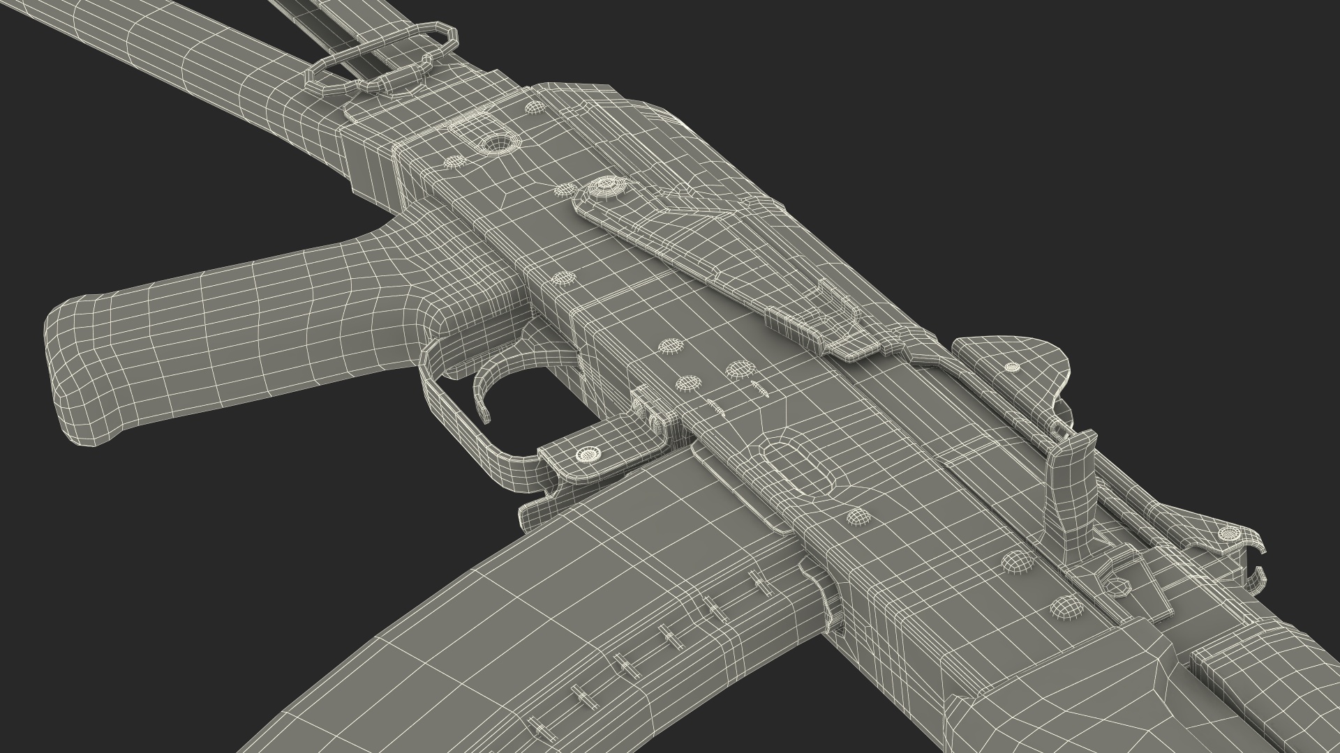 3D AKS 74U Assault Rifle