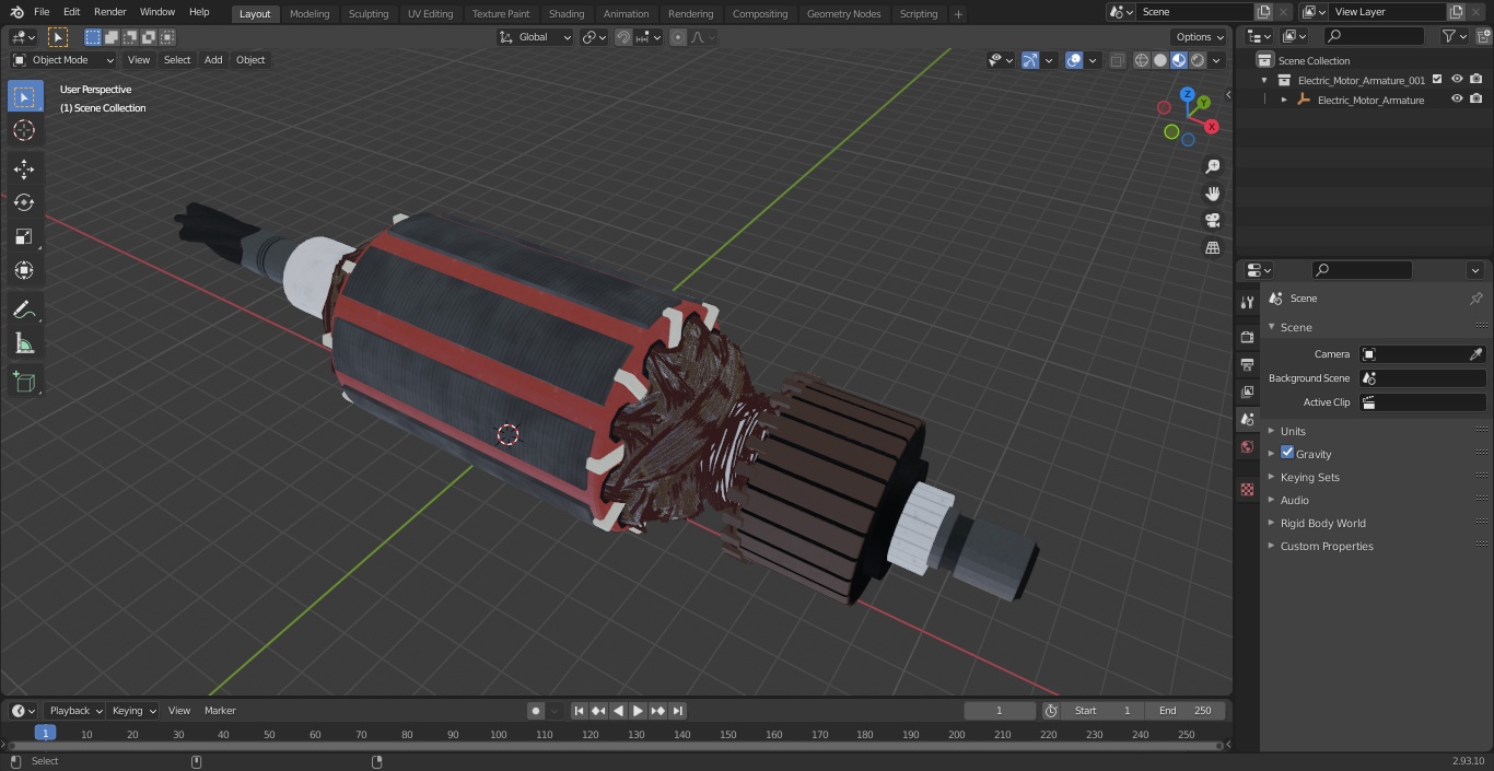 3D Electric Motor Armature model