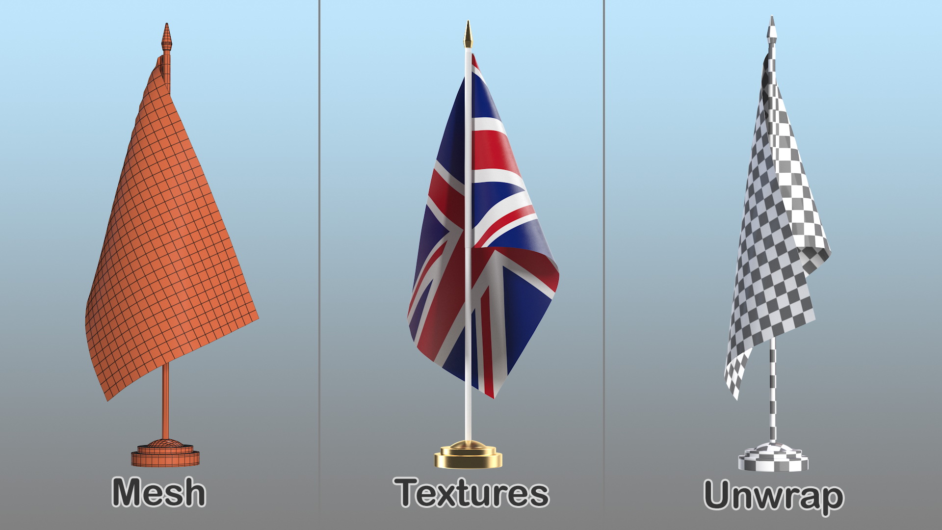 3D model Table Flag United Kingdom