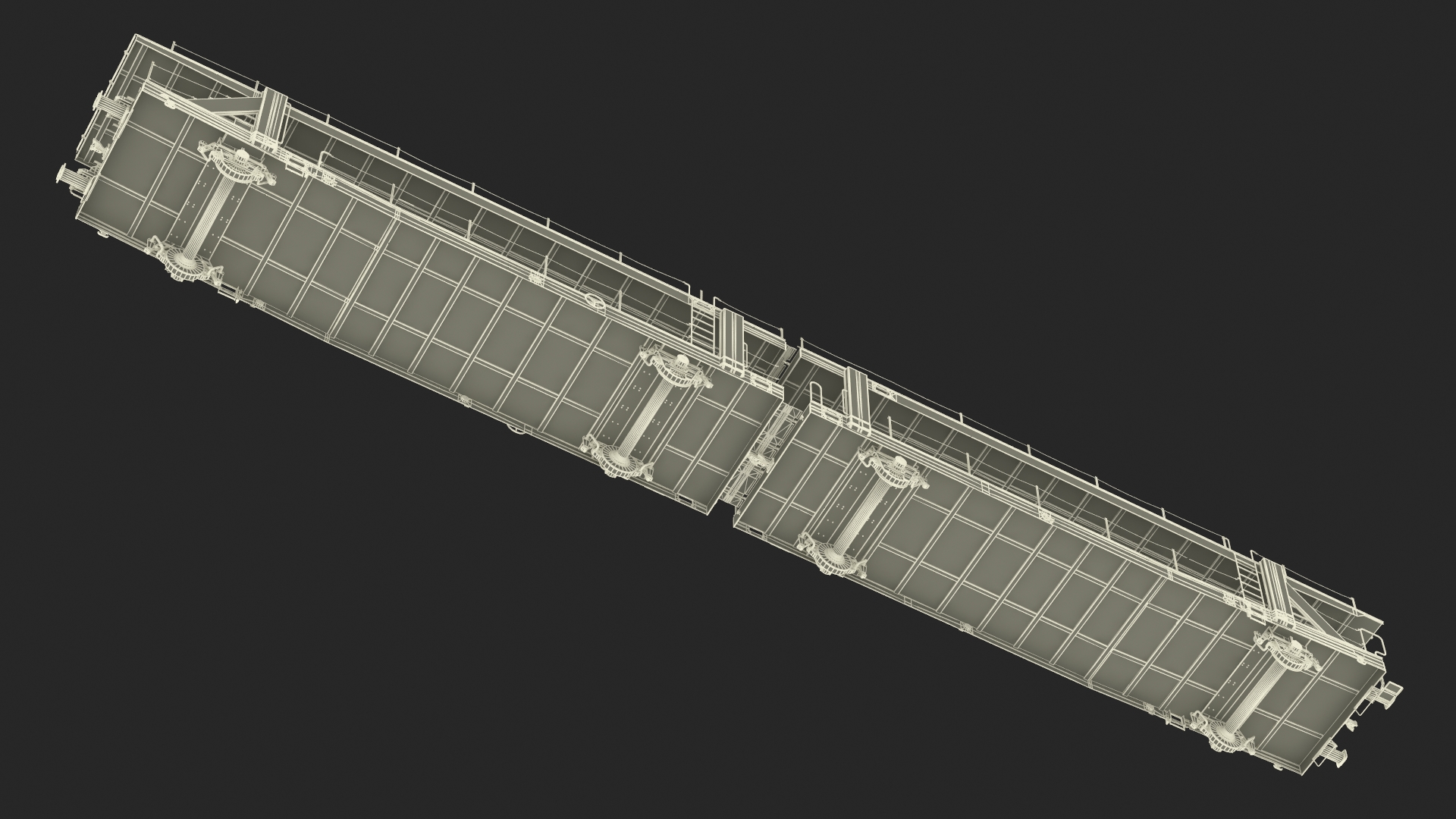 3D Rail Locomotive with Full Load of Vehicle Auto
