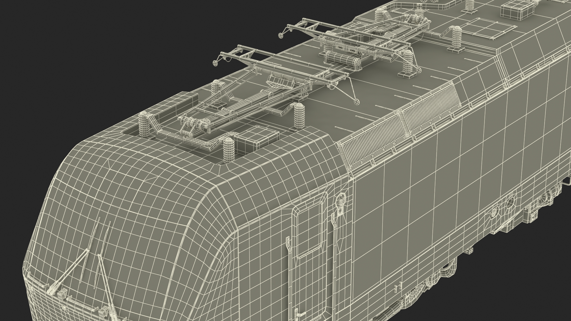 3D Rail Locomotive with Full Load of Vehicle Auto