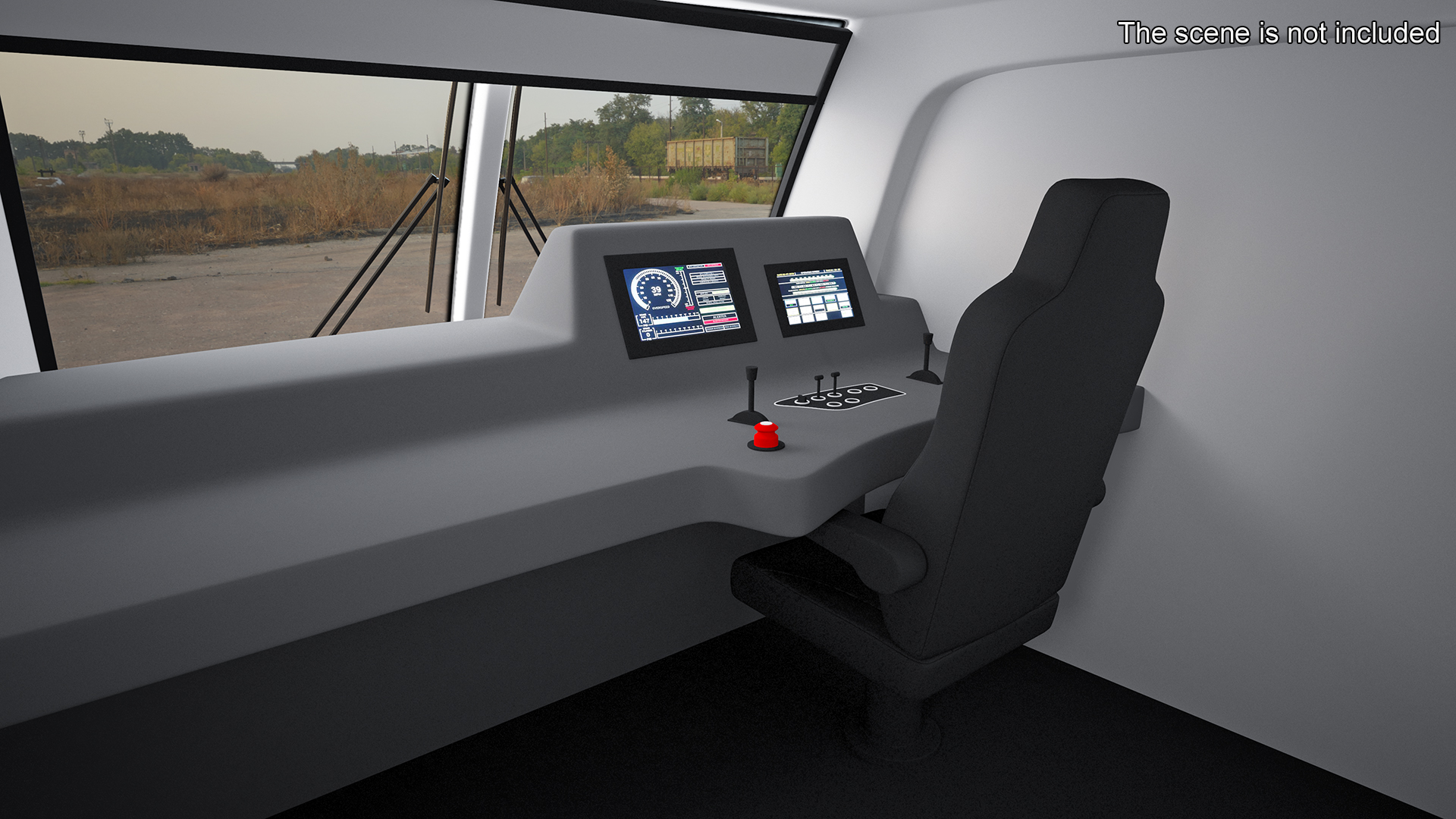 3D Rail Locomotive with Full Load of Vehicle Auto