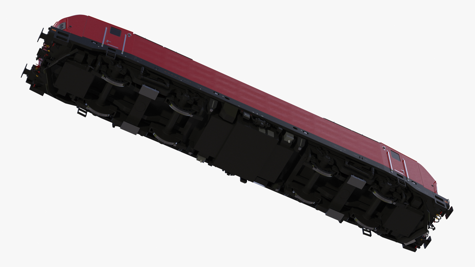 3D Rail Locomotive with Full Load of Vehicle Auto
