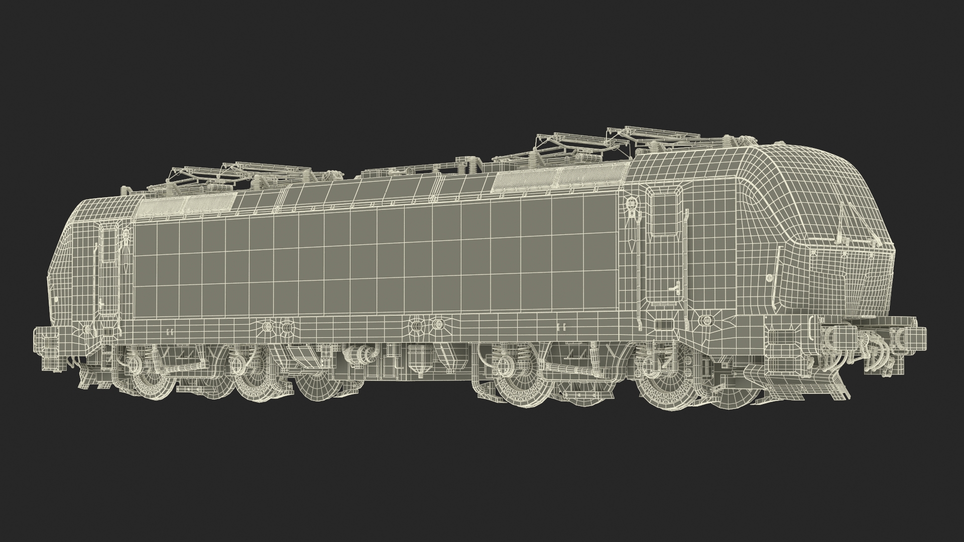 3D Rail Locomotive with Full Load of Vehicle Auto