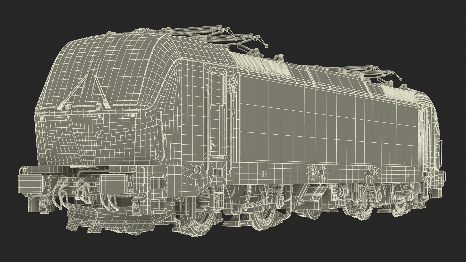 3D Rail Locomotive with Full Load of Vehicle Auto