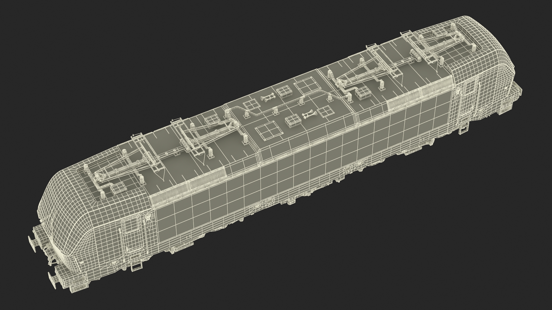 3D Rail Locomotive with Full Load of Vehicle Auto