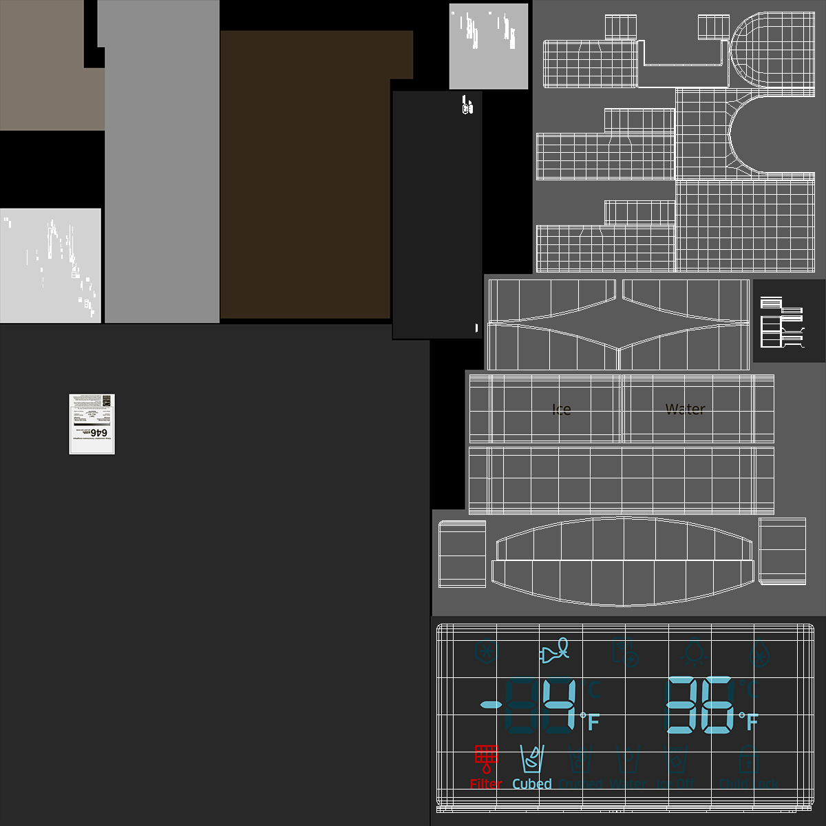 3D model Side By Side Refrigerators Open with Products