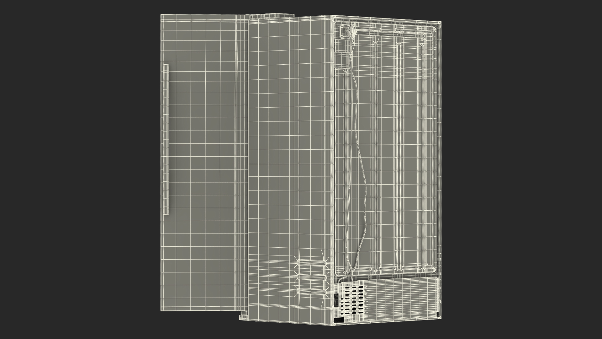 3D model Side By Side Refrigerators Open with Products