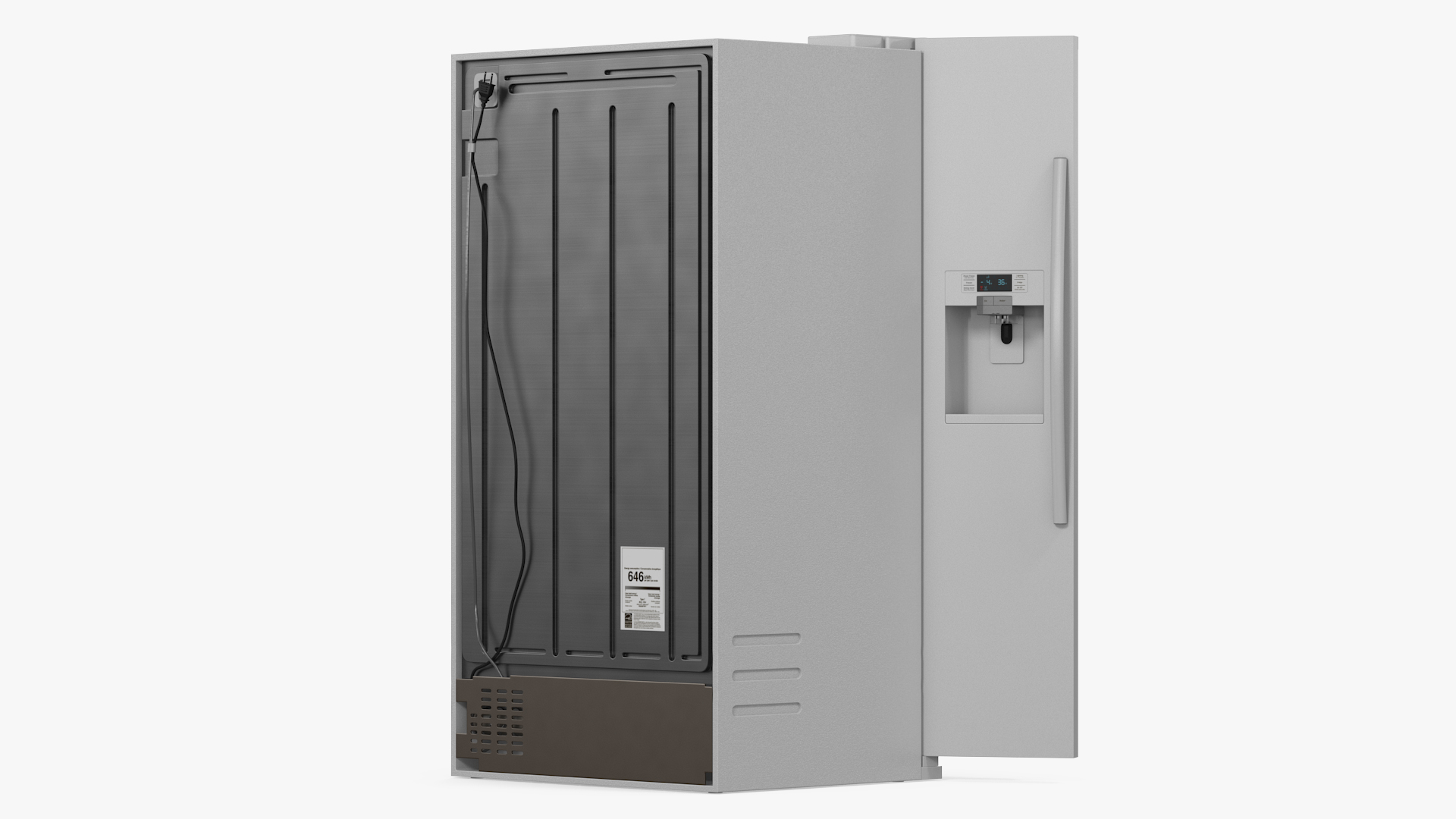 3D model Side By Side Refrigerators Open with Products