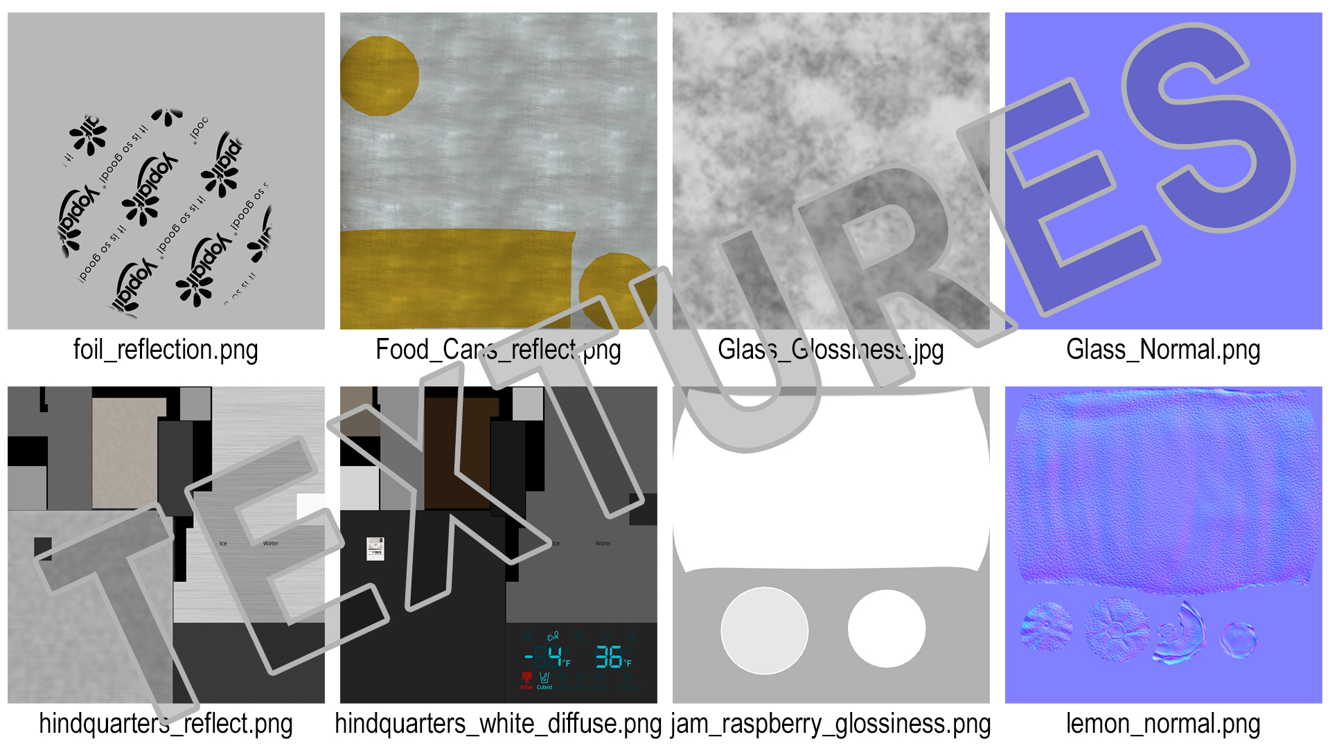 3D model Side By Side Refrigerators Open with Products