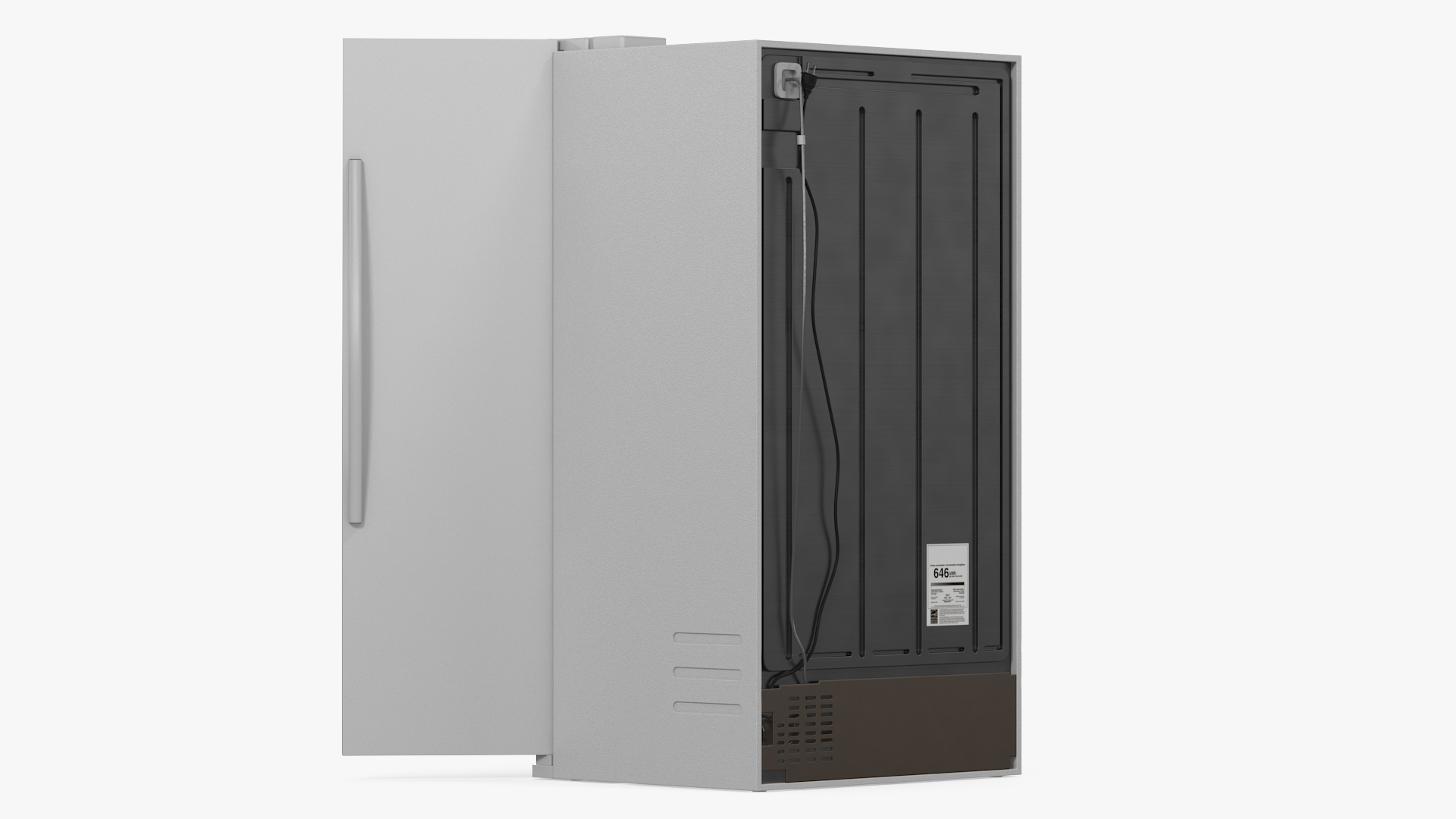 3D model Side By Side Refrigerators Open with Products