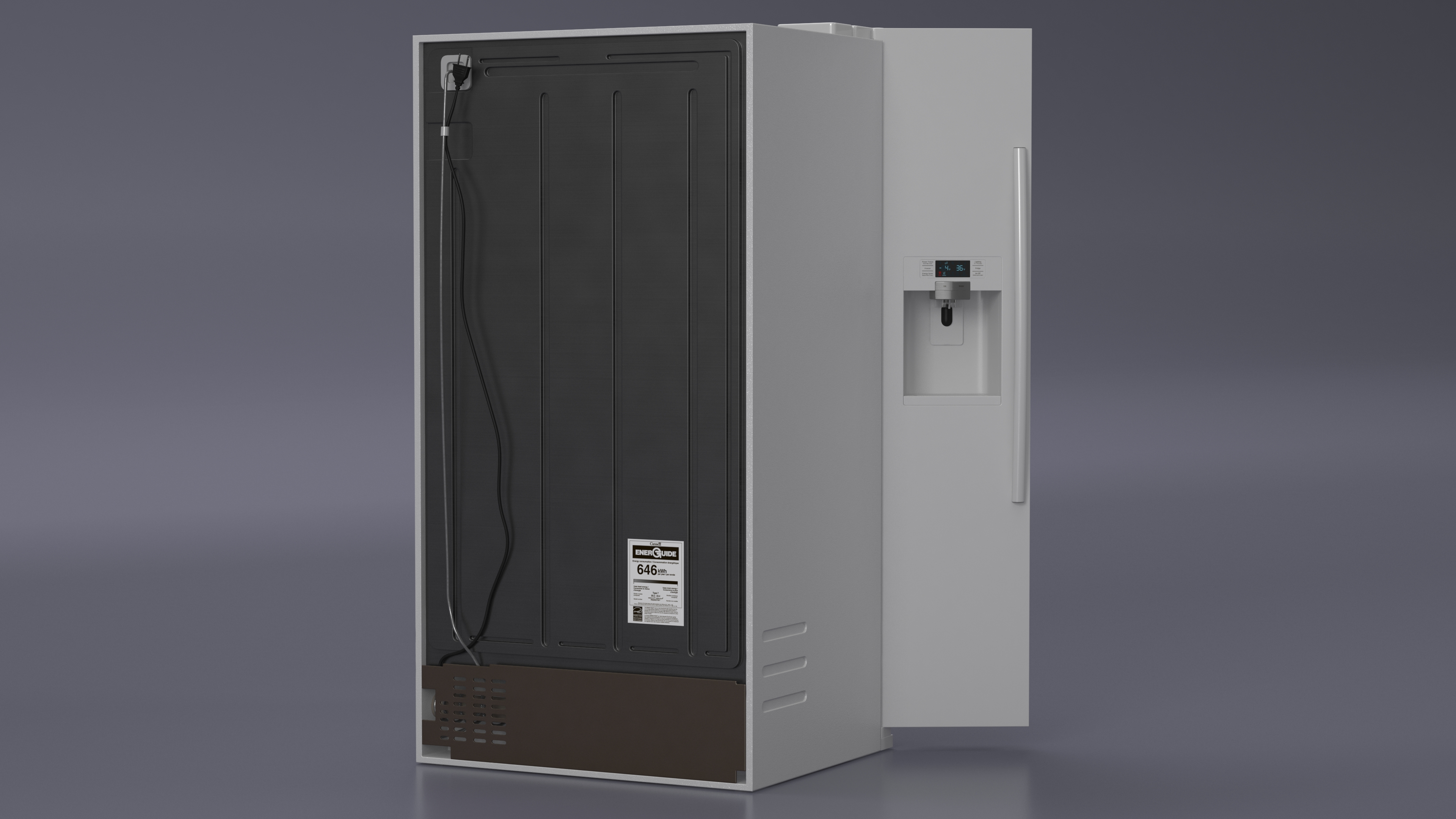 3D model Side By Side Refrigerators Open with Products