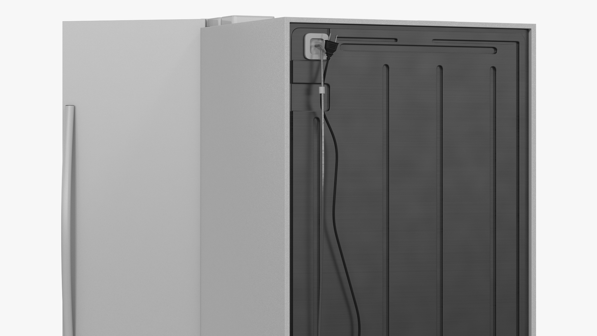 3D model Side By Side Refrigerators Open with Products