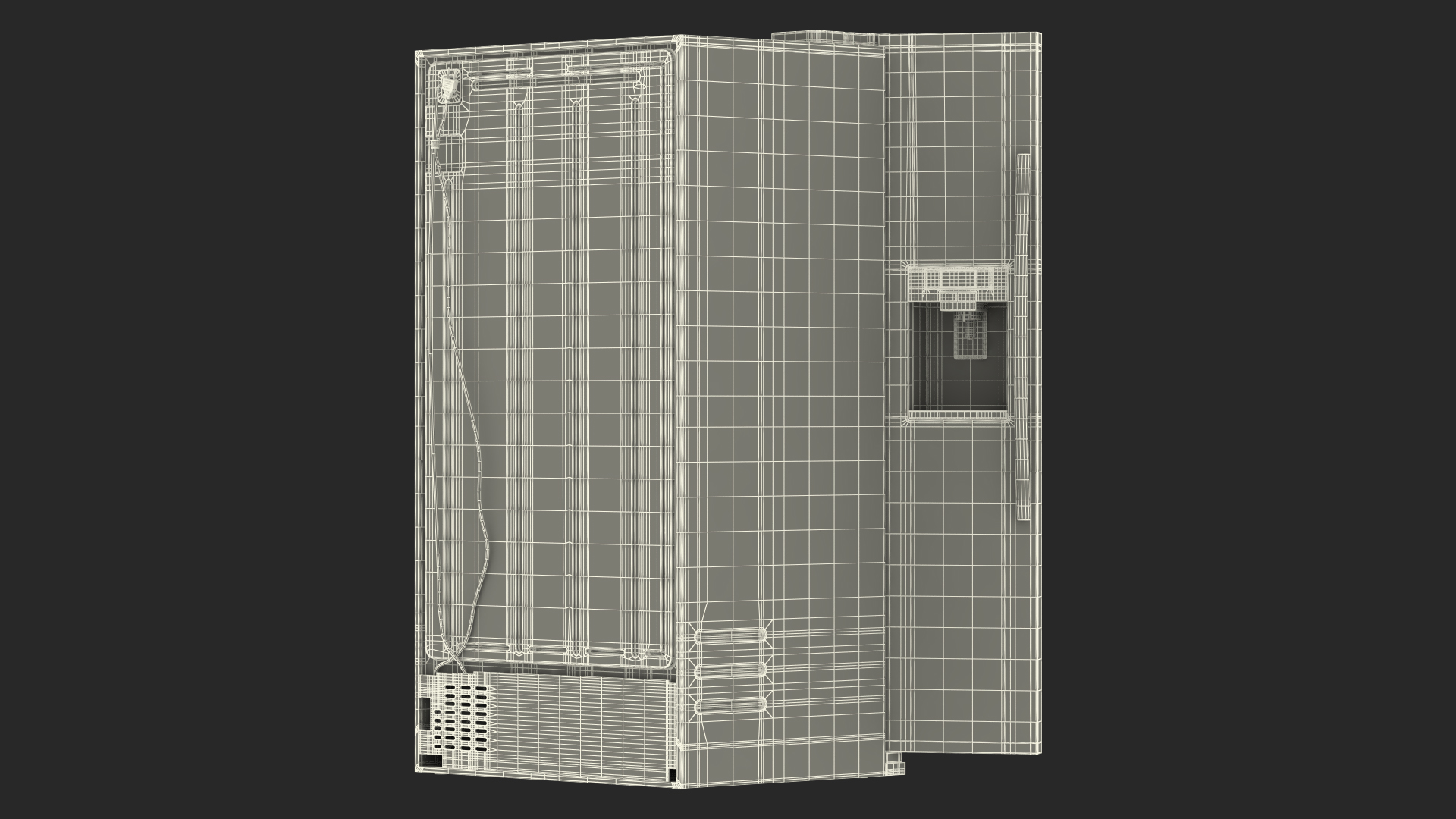 3D model Side By Side Refrigerators Open with Products