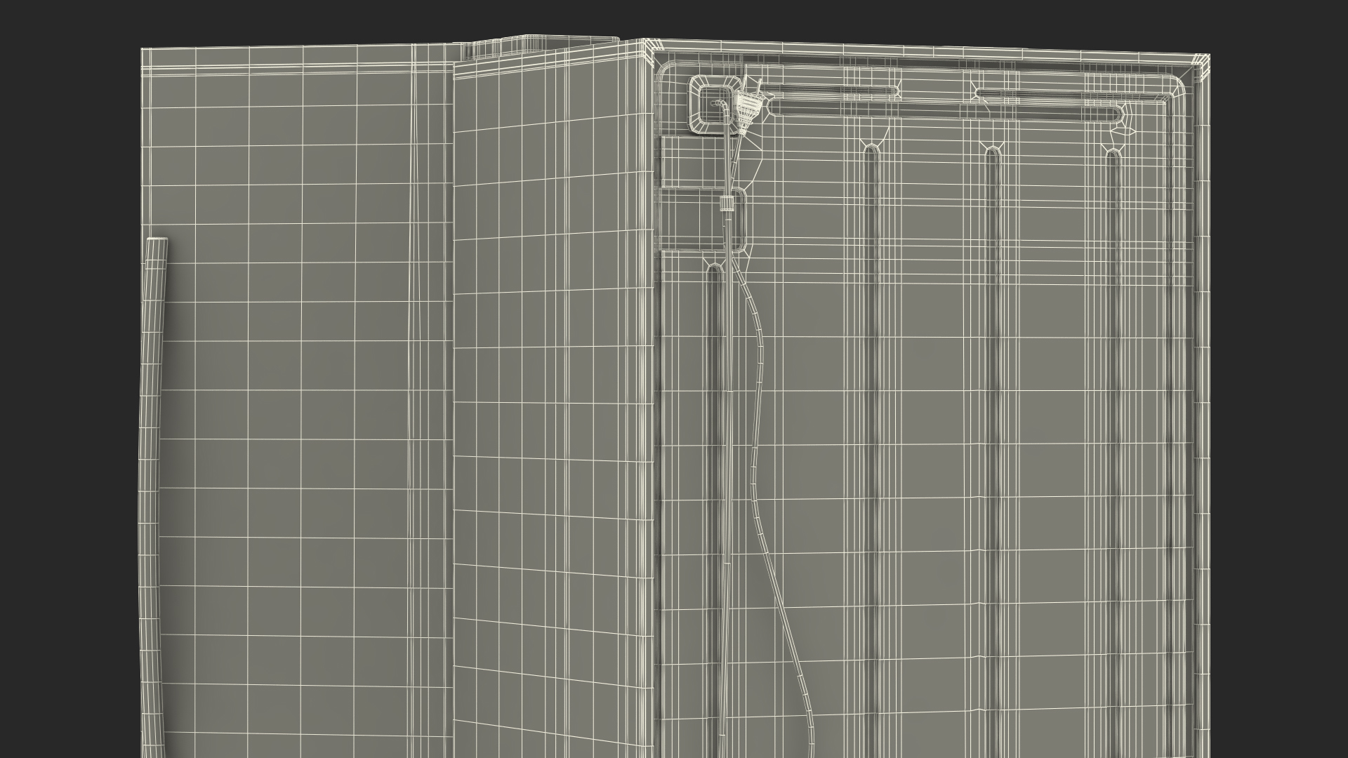 3D model Side By Side Refrigerators Open with Products