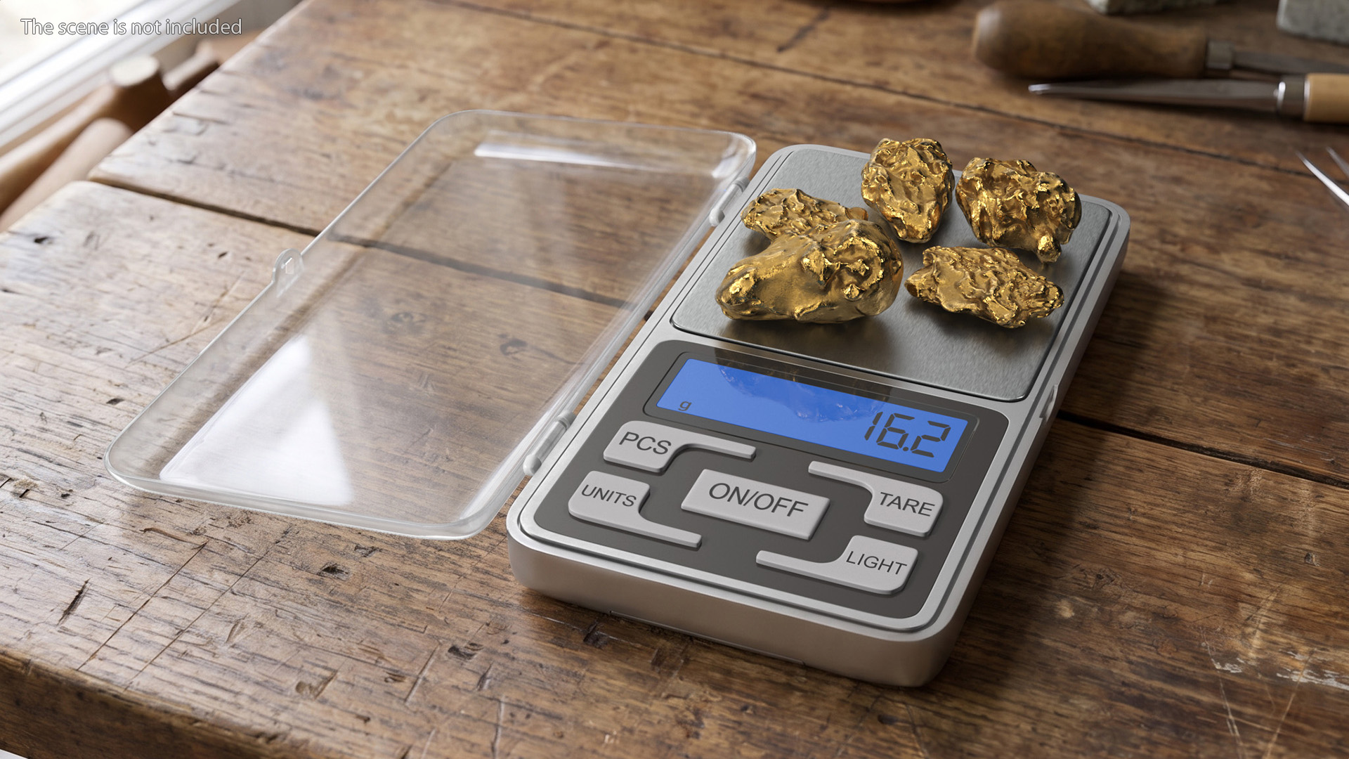 Portable Precision Scale with Gold Nuggets