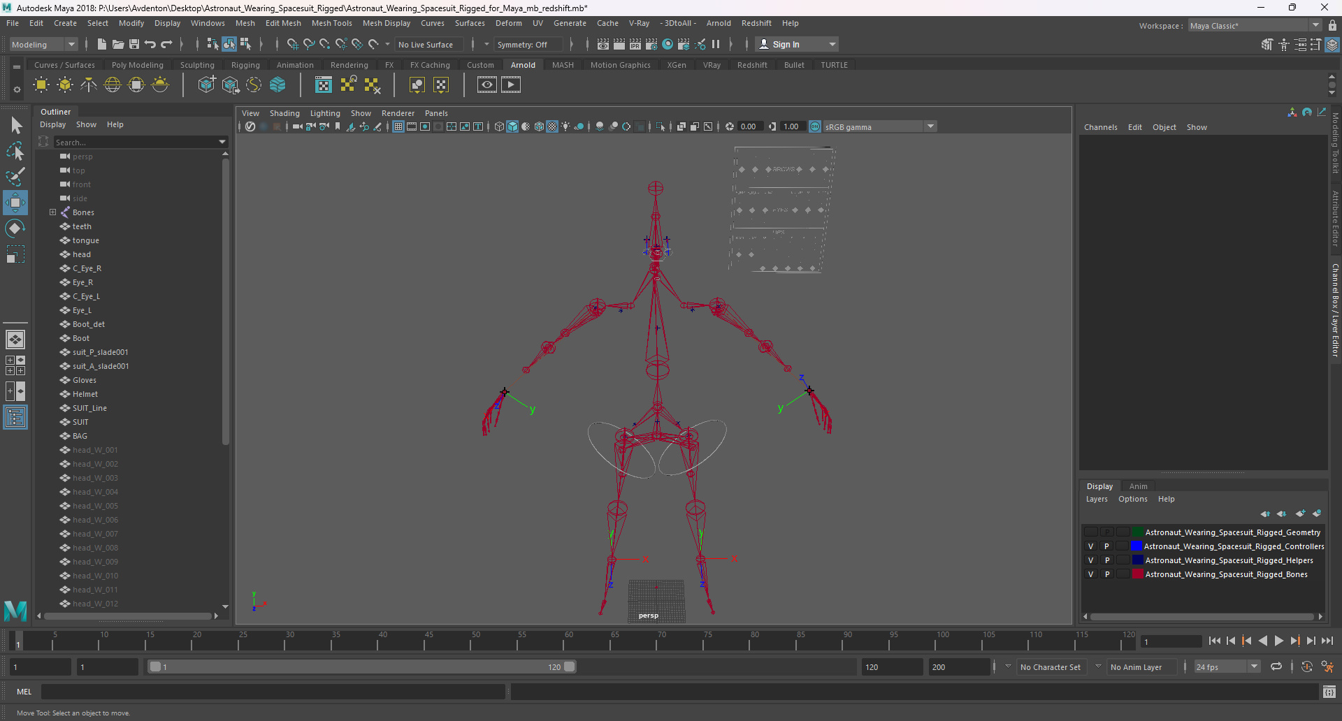 3D Astronaut Wearing Spacesuit Rigged for Maya model