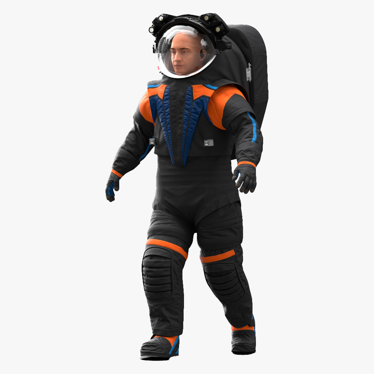 3D Astronaut Wearing Spacesuit Rigged for Maya model