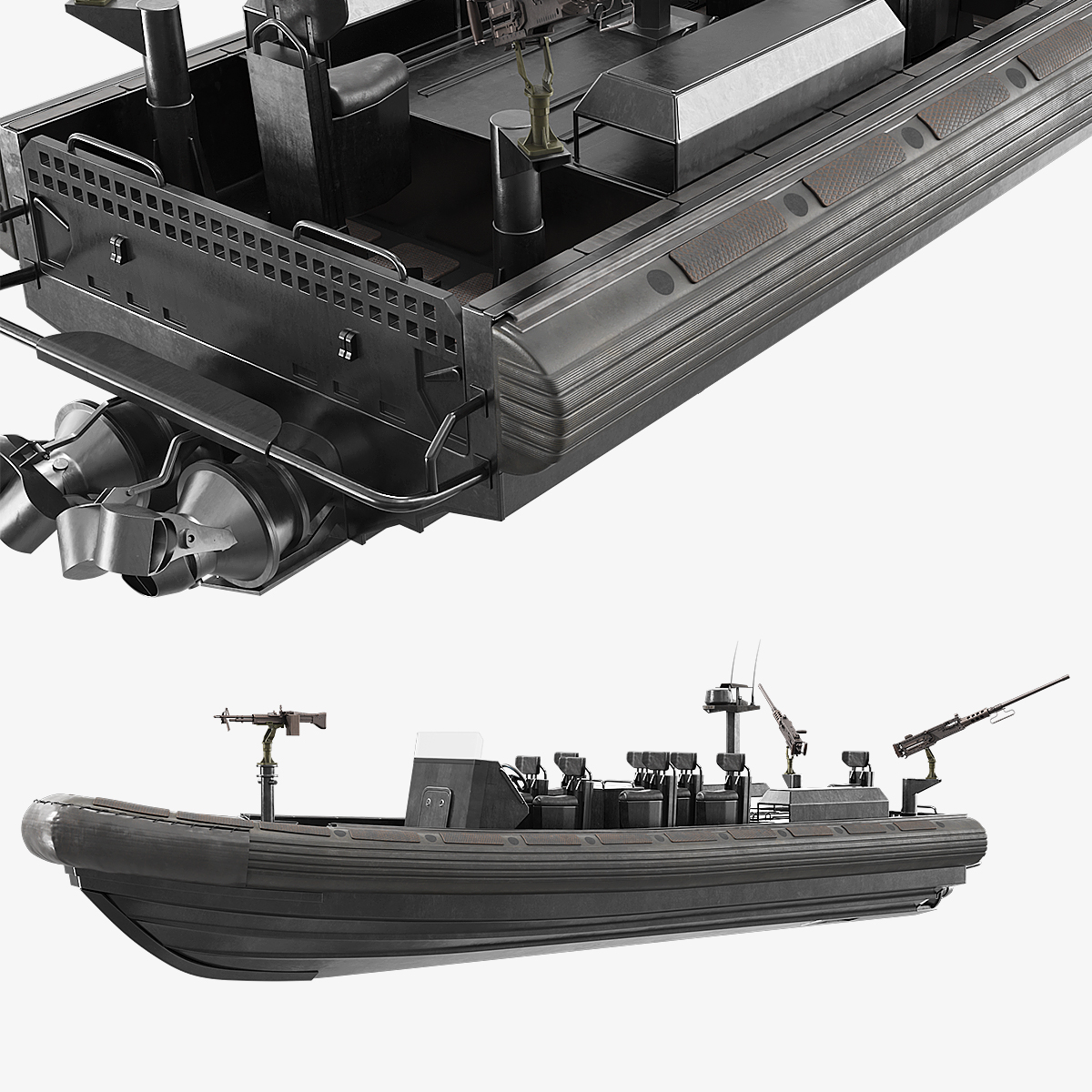 Naval Patrol Boat with Guns Simplified