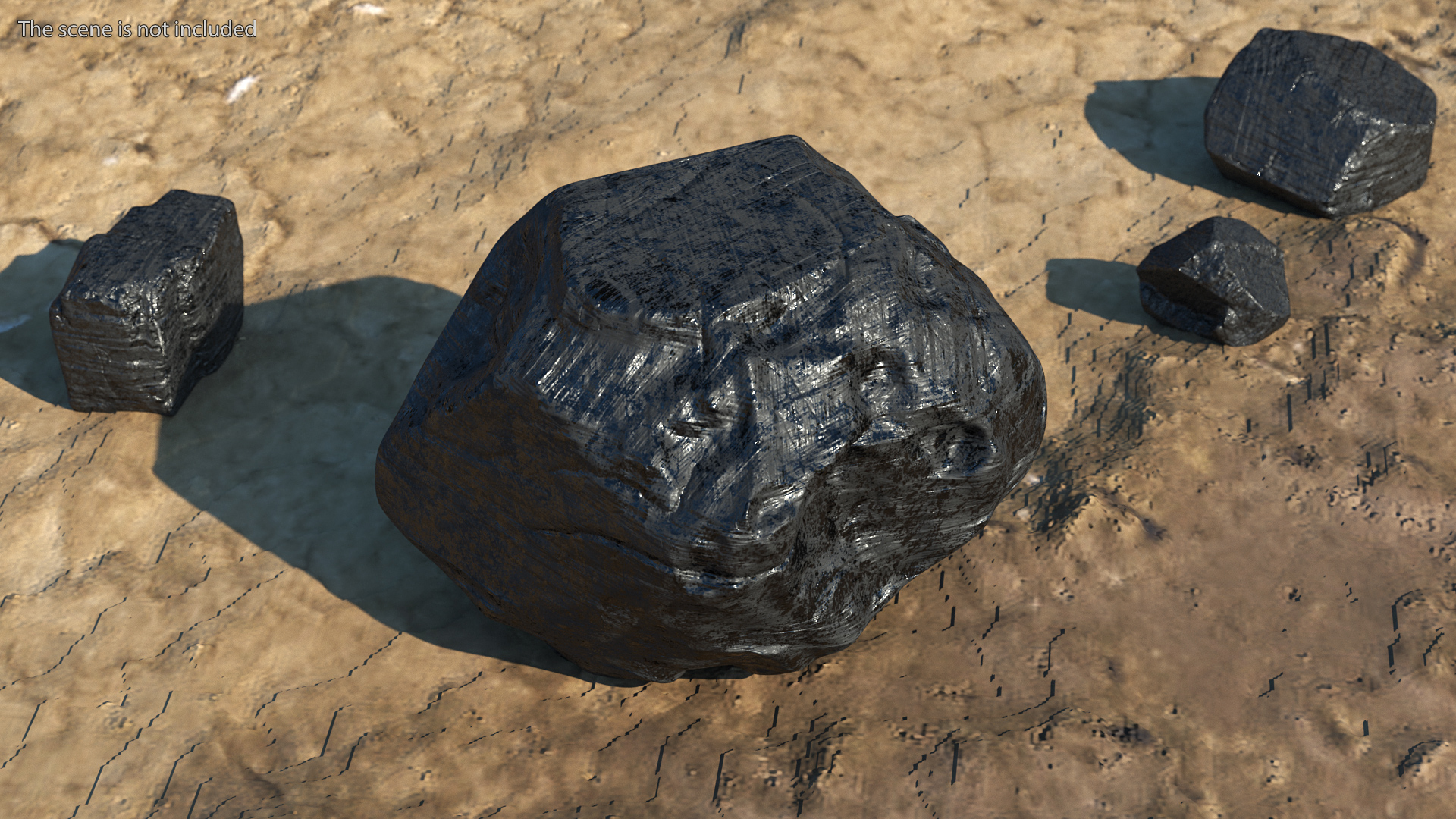3D model Black Coal Rock