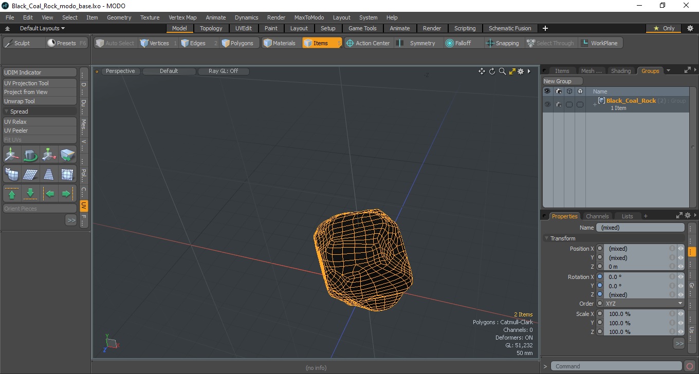 3D model Black Coal Rock