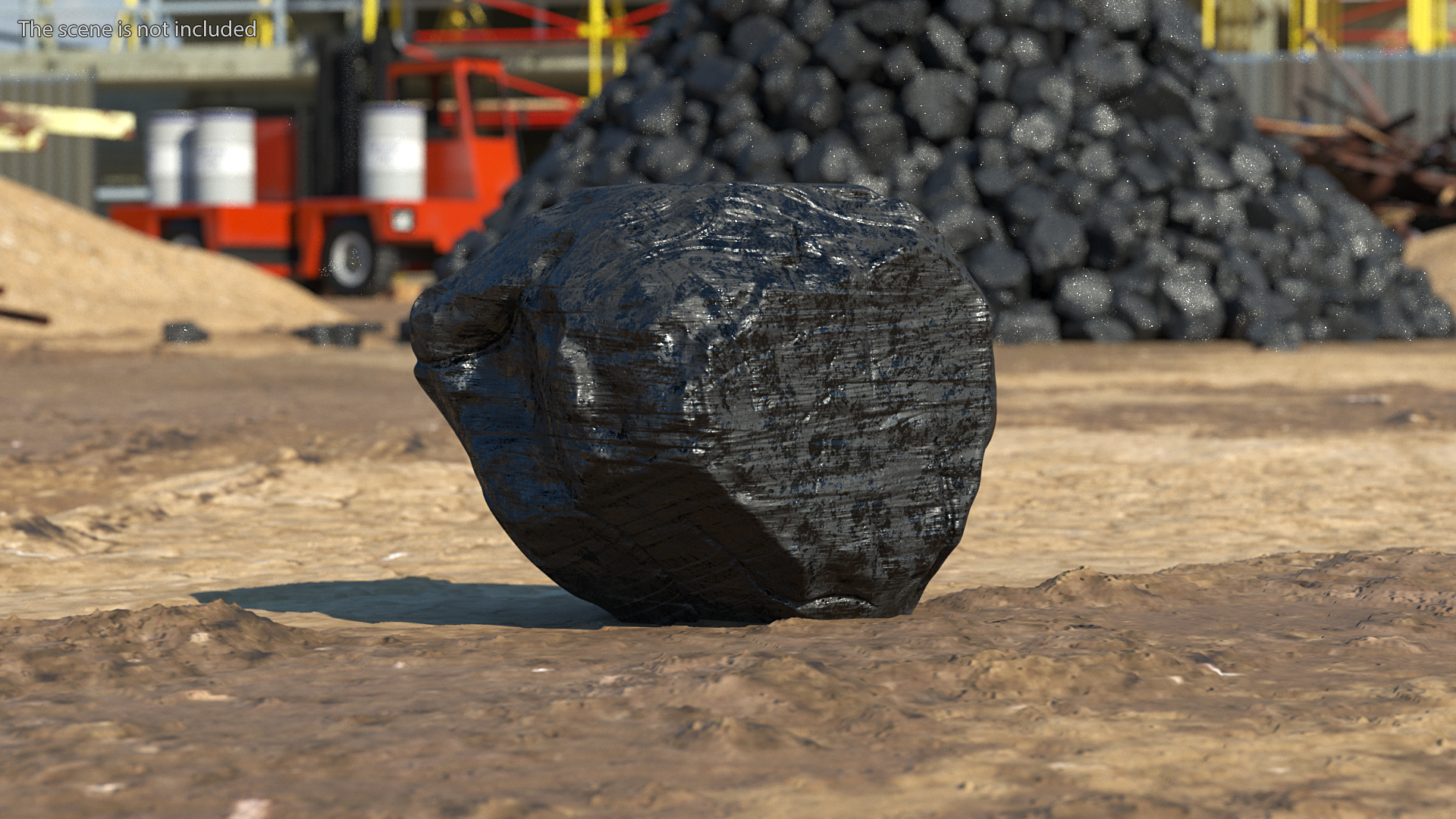 3D model Black Coal Rock