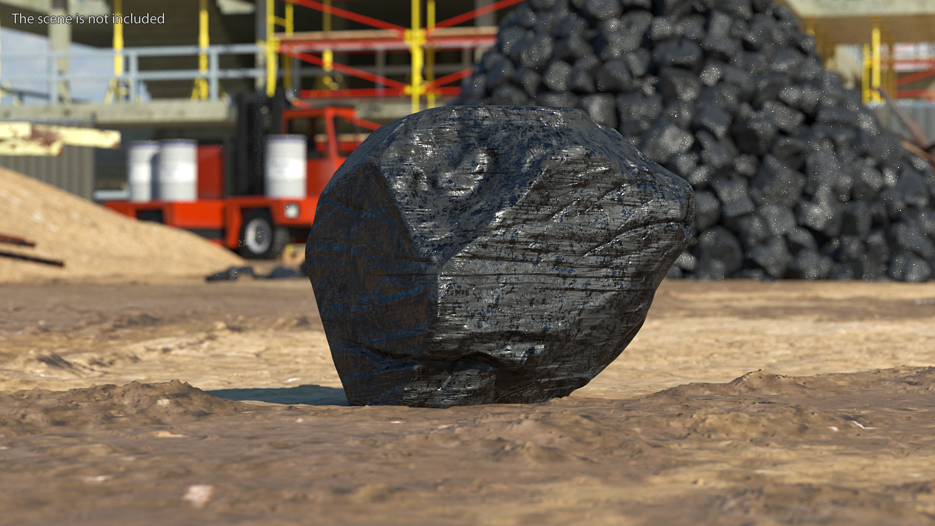 3D model Black Coal Rock