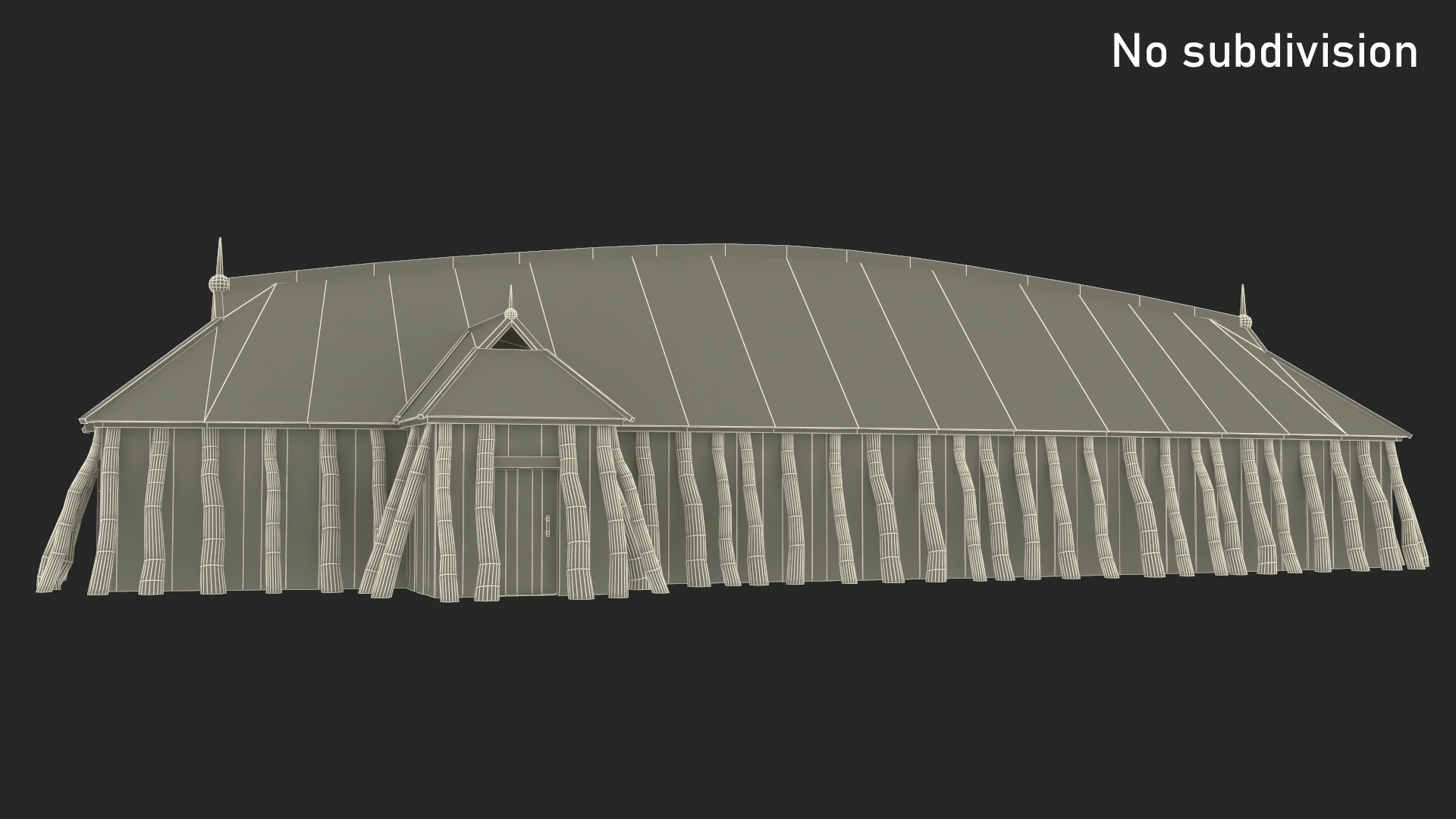 Long Vikings House Simple Interior 3D model