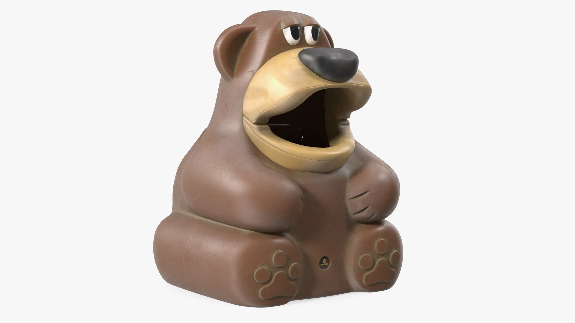 3D Used Bear-Shaped Trash Can