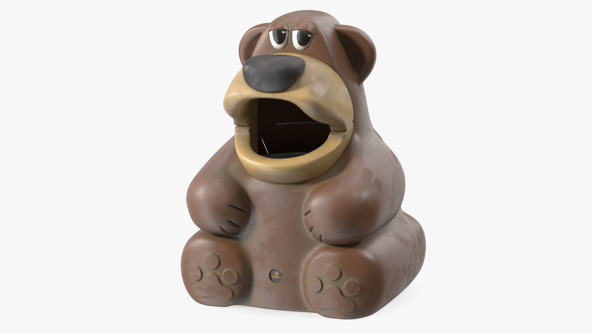 3D Used Bear-Shaped Trash Can