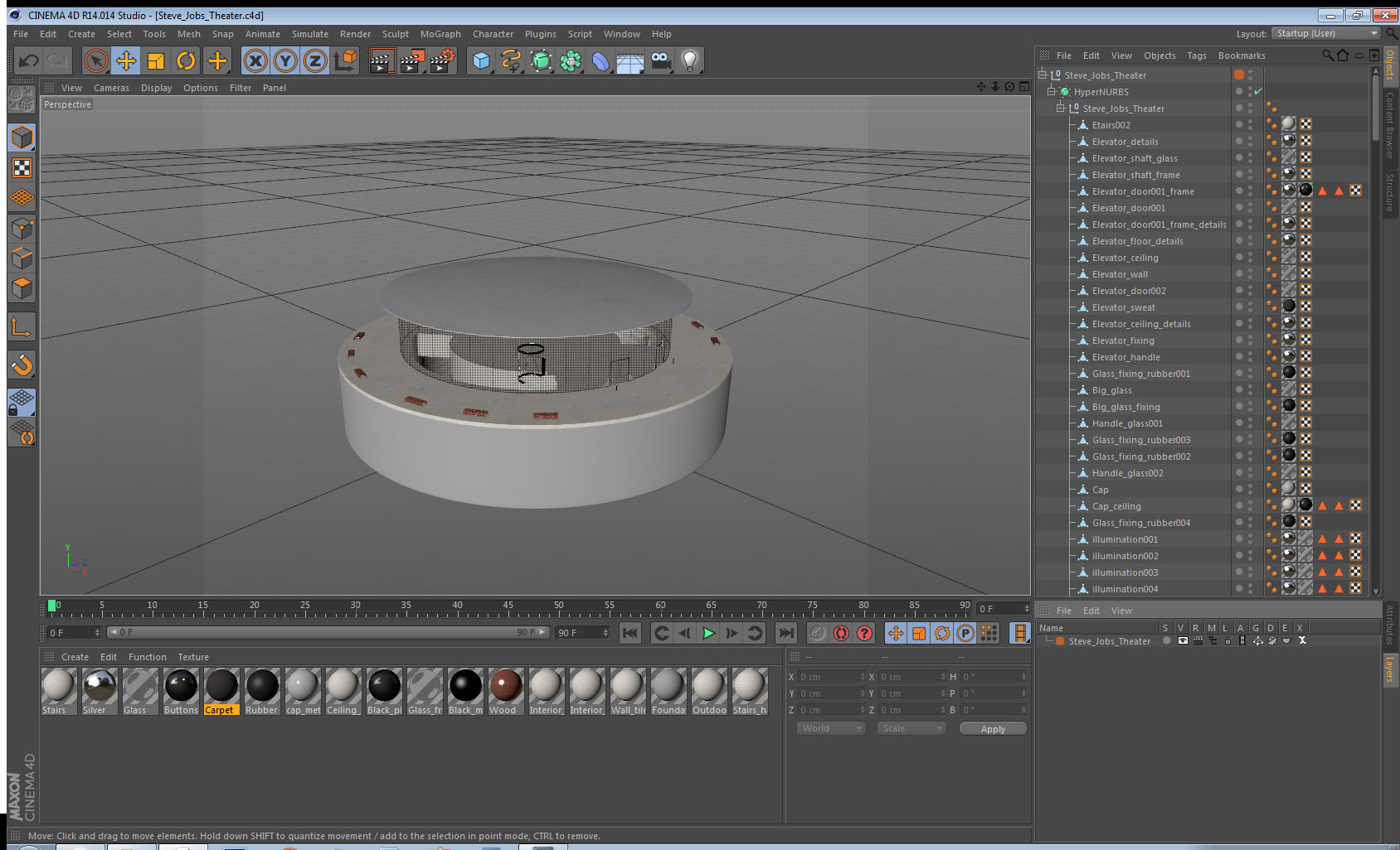 3D Steve Jobs Theater model