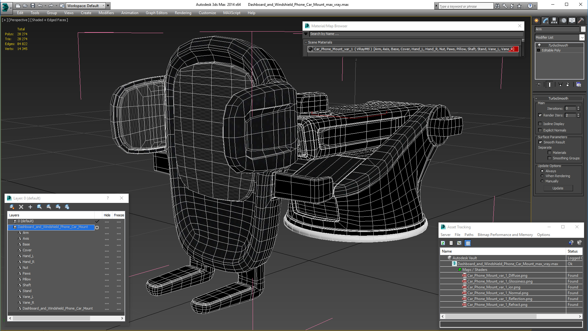 3D model Dashboard and Windshield Phone Car Mount