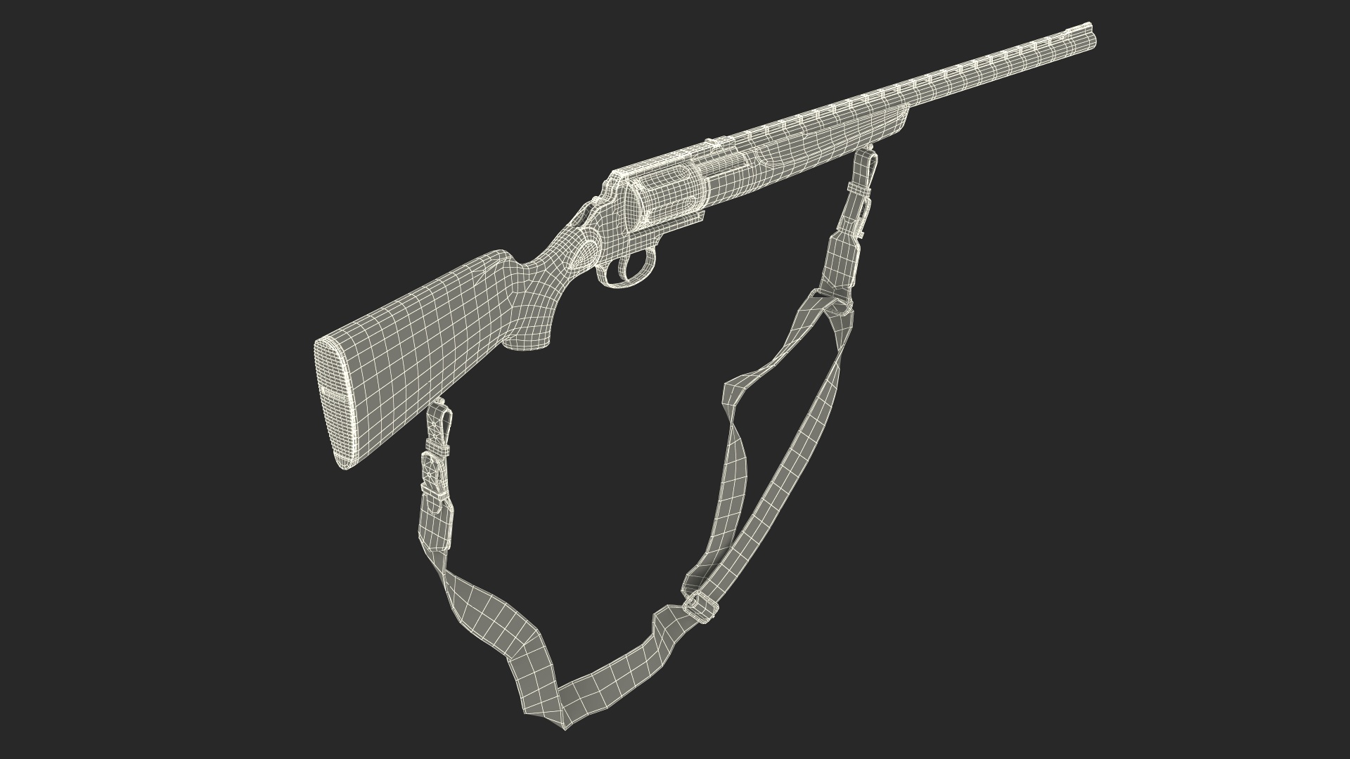3D Russian Revolving Shotgun MTs255 Polymer Worn Rigged for Maya